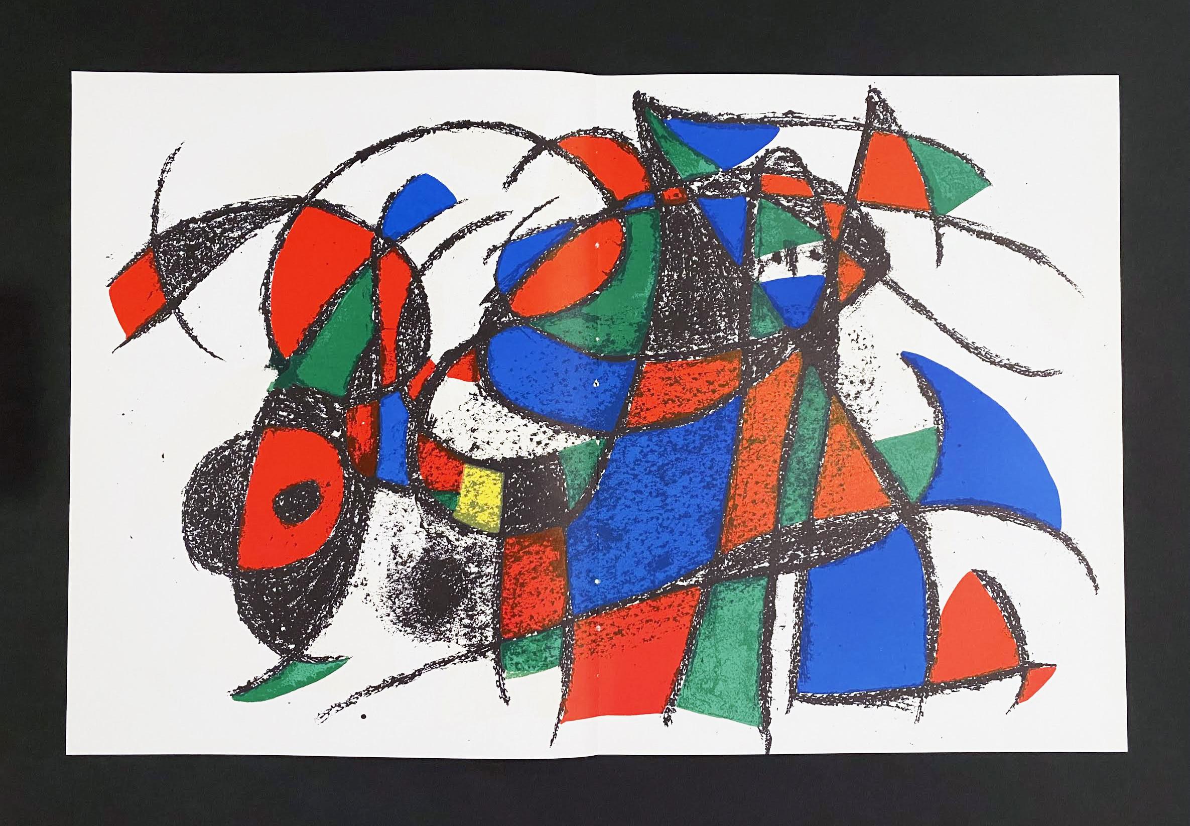 Lithographie de Miro II planche III - Gris Abstract Print par Joan Miró