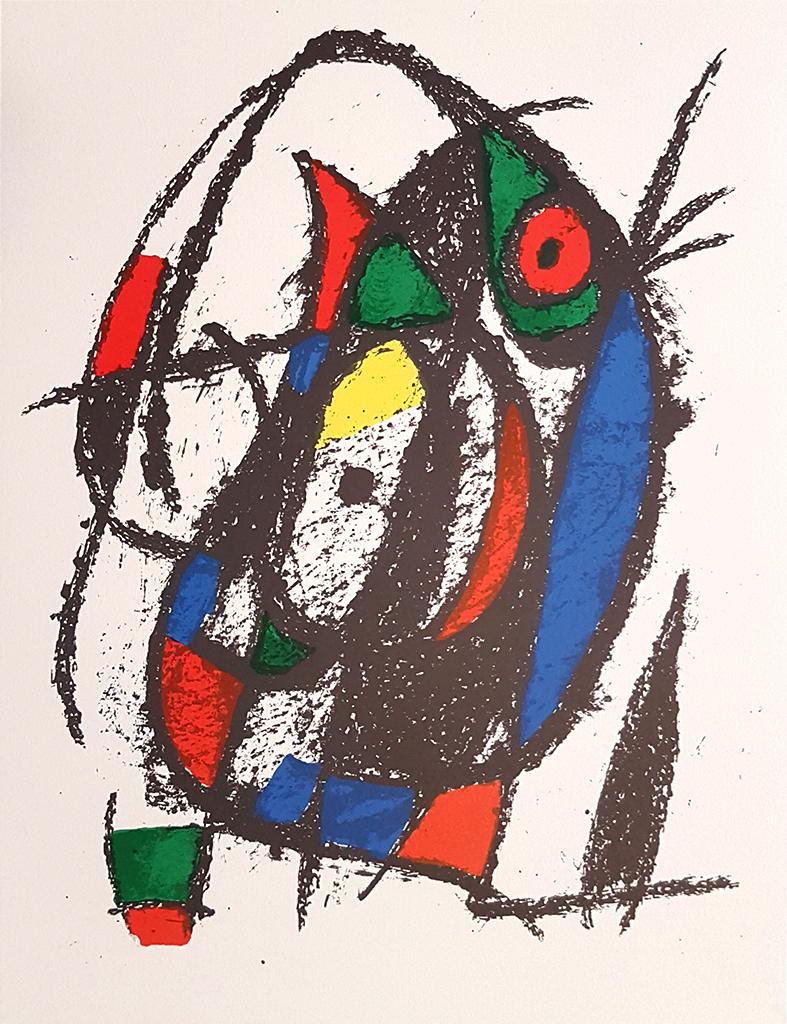 "Miró Lithographe II - Plate IV"  is an original lithograph realized by  Joan Miró  in 1975. Perfect conditions.

It comes from the set of 11 lithographs realized for the catalogue "Miró Lithographe II" edited by Graphis Arte, Livorno and Toninelli