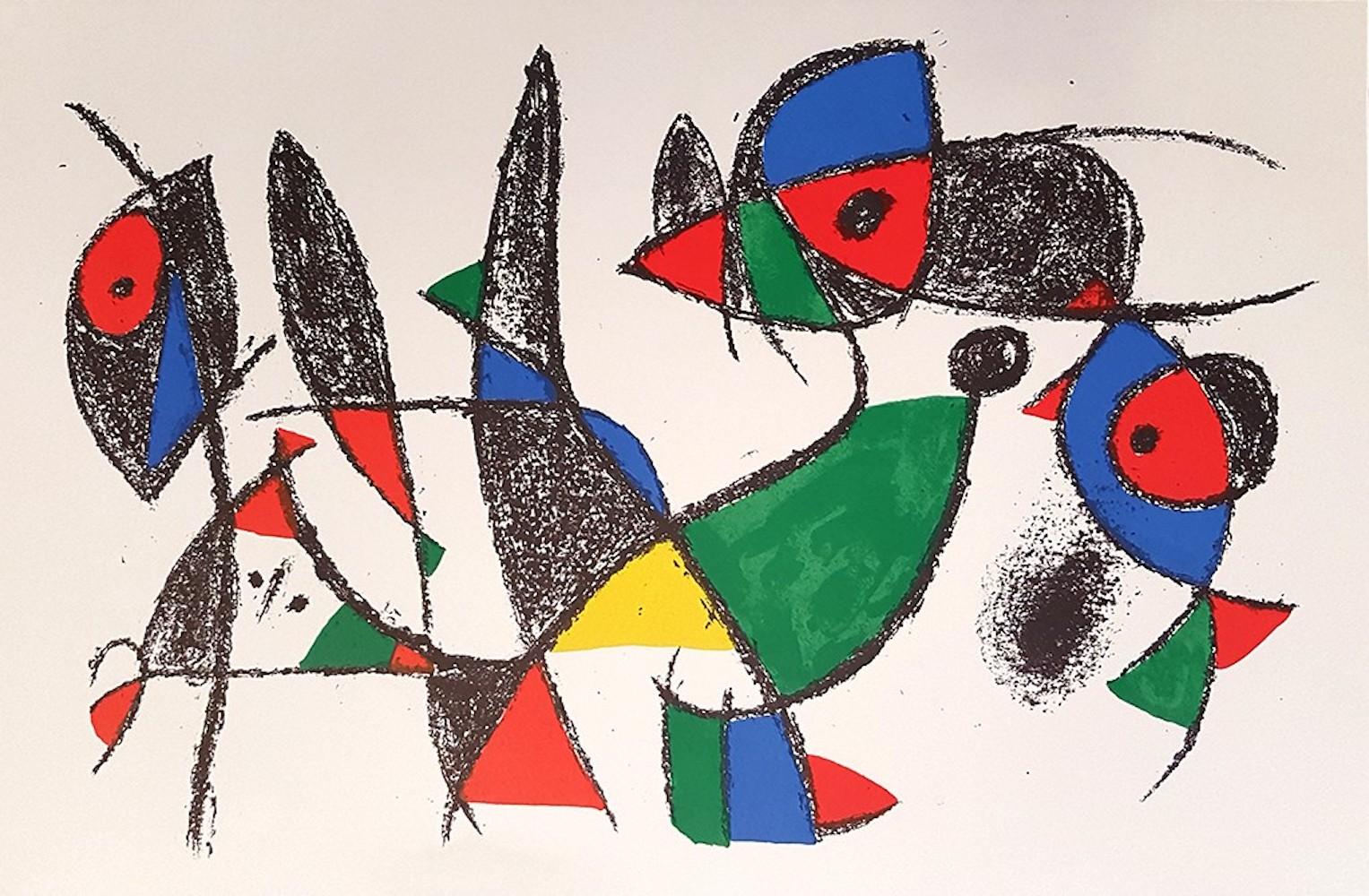 Joan Miró Abstract Print - Mirò Lithographe II - Plate IX - Original Lithograph by Joan Mirò - 1975