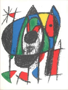 Miró Lithographe II - Plate V - Original Lithograph by J. Mirò - 1975