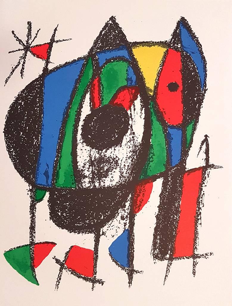 Joan Miró Abstract Print - Mirò Lithographe II - Plate V - Original Lithograph by Joan Mirò - 1975