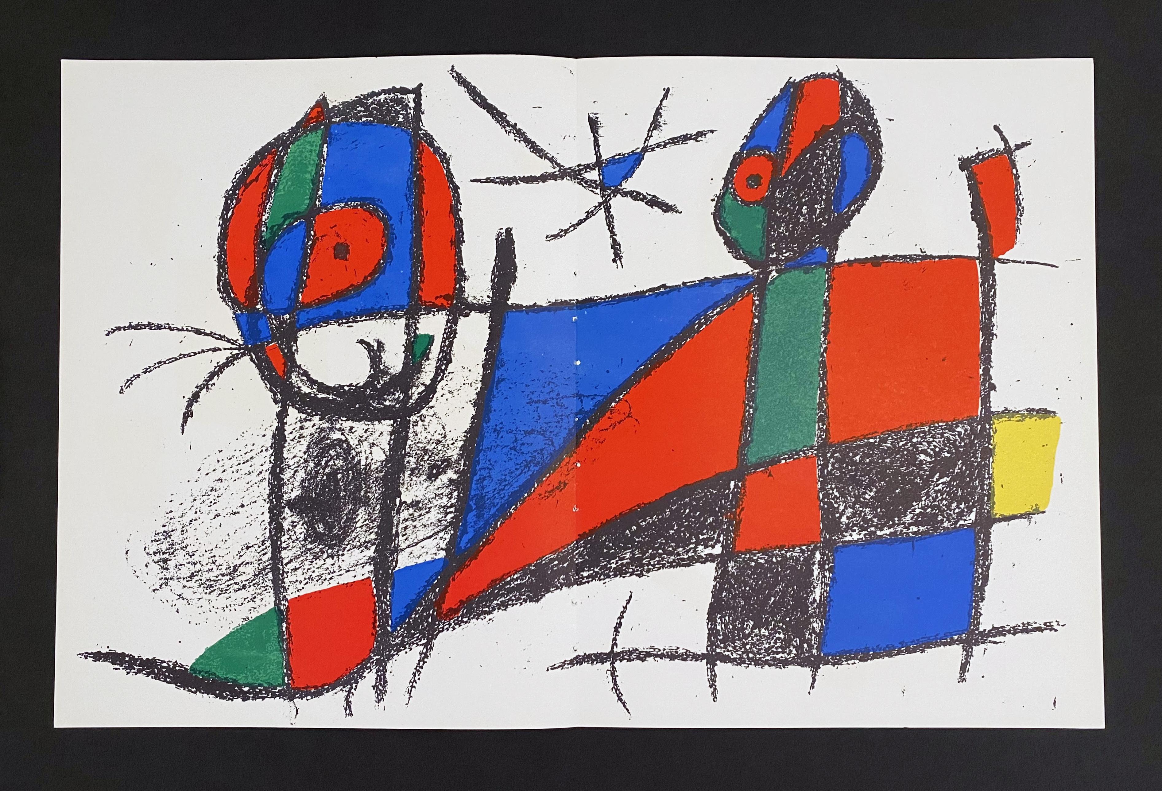 Lithographie de Miro II planche VI - Gris Abstract Print par Joan Miró