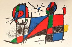 Miró Lithographe II - Plate VI - Original Lithograph by J. Mirò - 1975