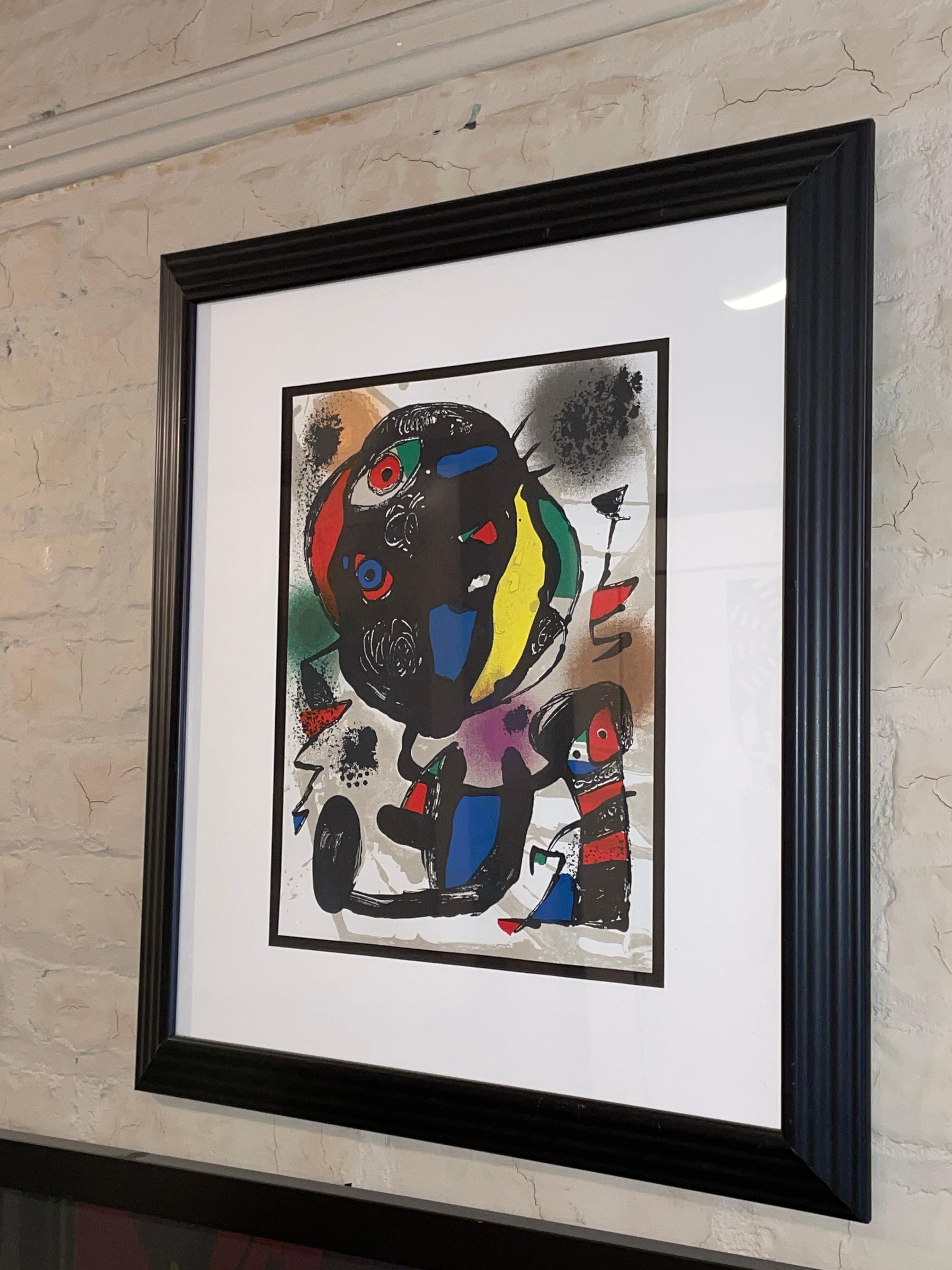 Miro Lithographe IV, Plate VI - Black Abstract Print by Joan Miró