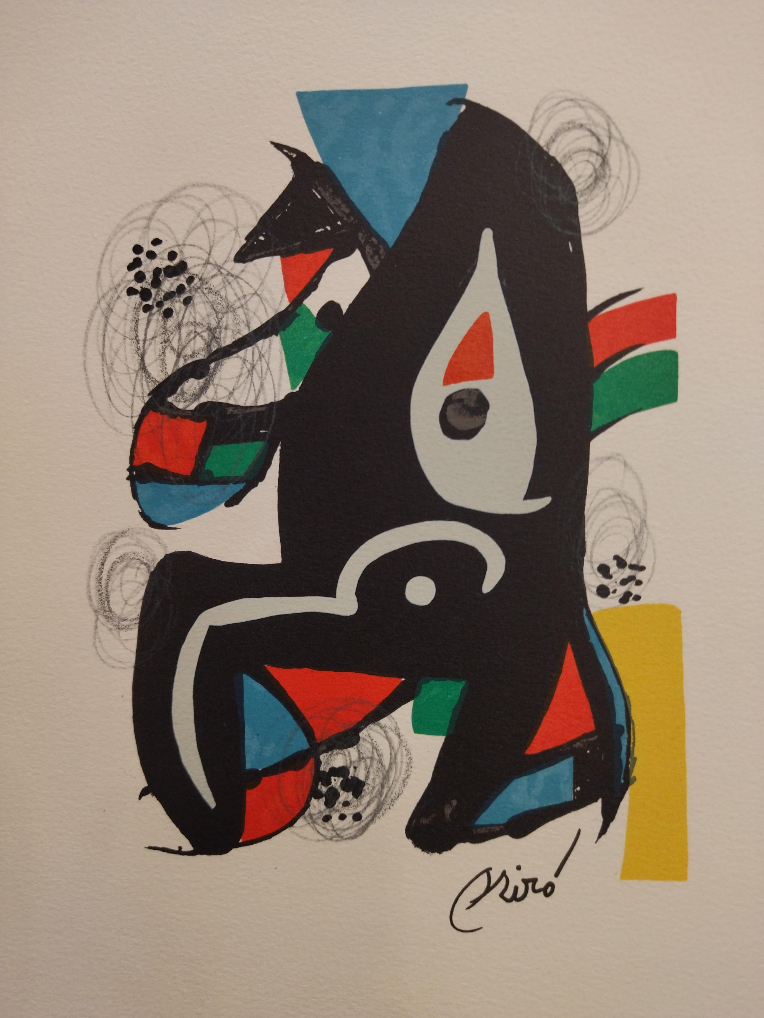 Miro    Little La melodie acide. original lithograph painting. - Abstract Expressionist Print by Joan Miró