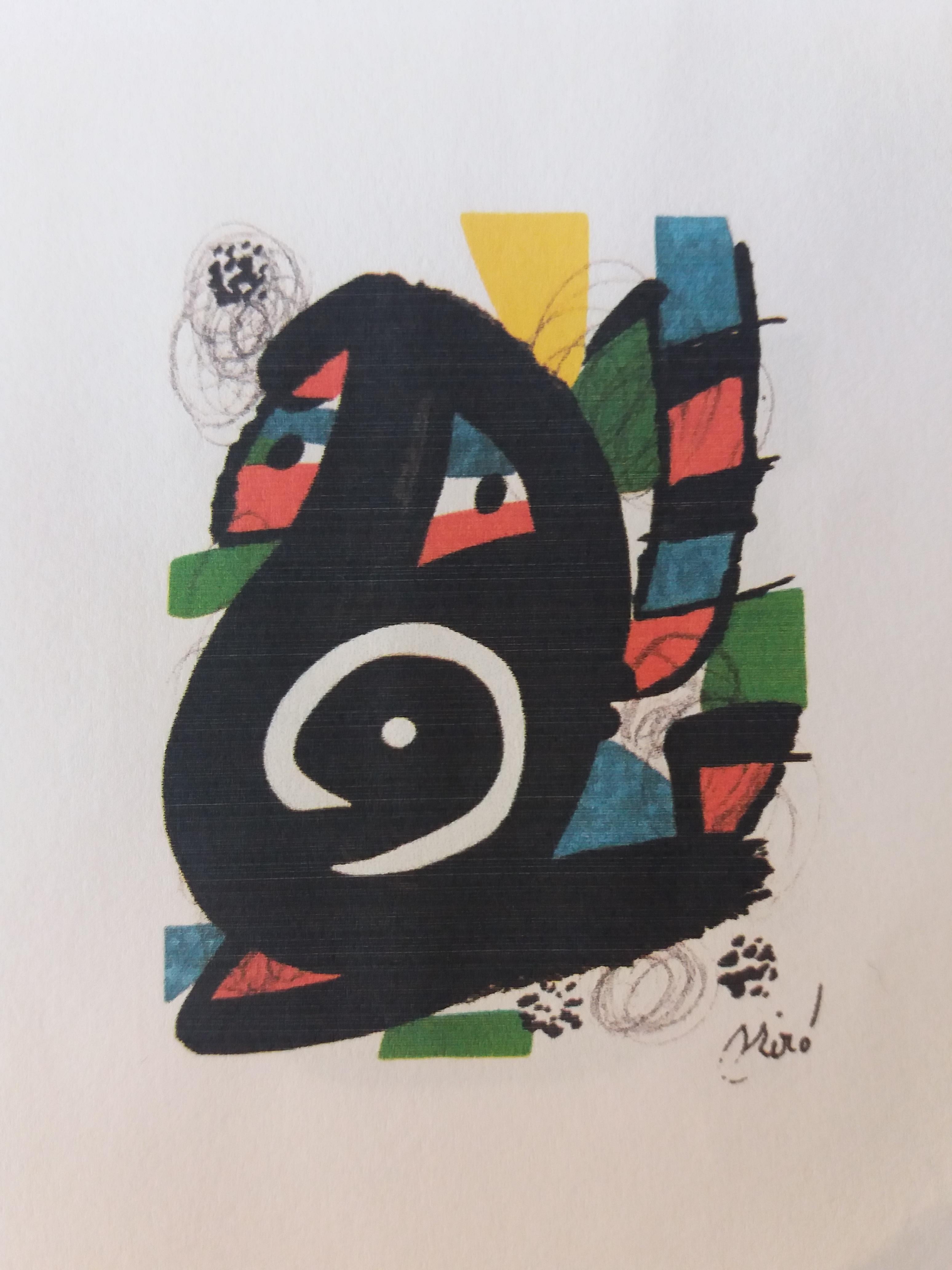 Joan Miró Abstract Print - Miro  Little  La melodie acide. original lithograph painting.