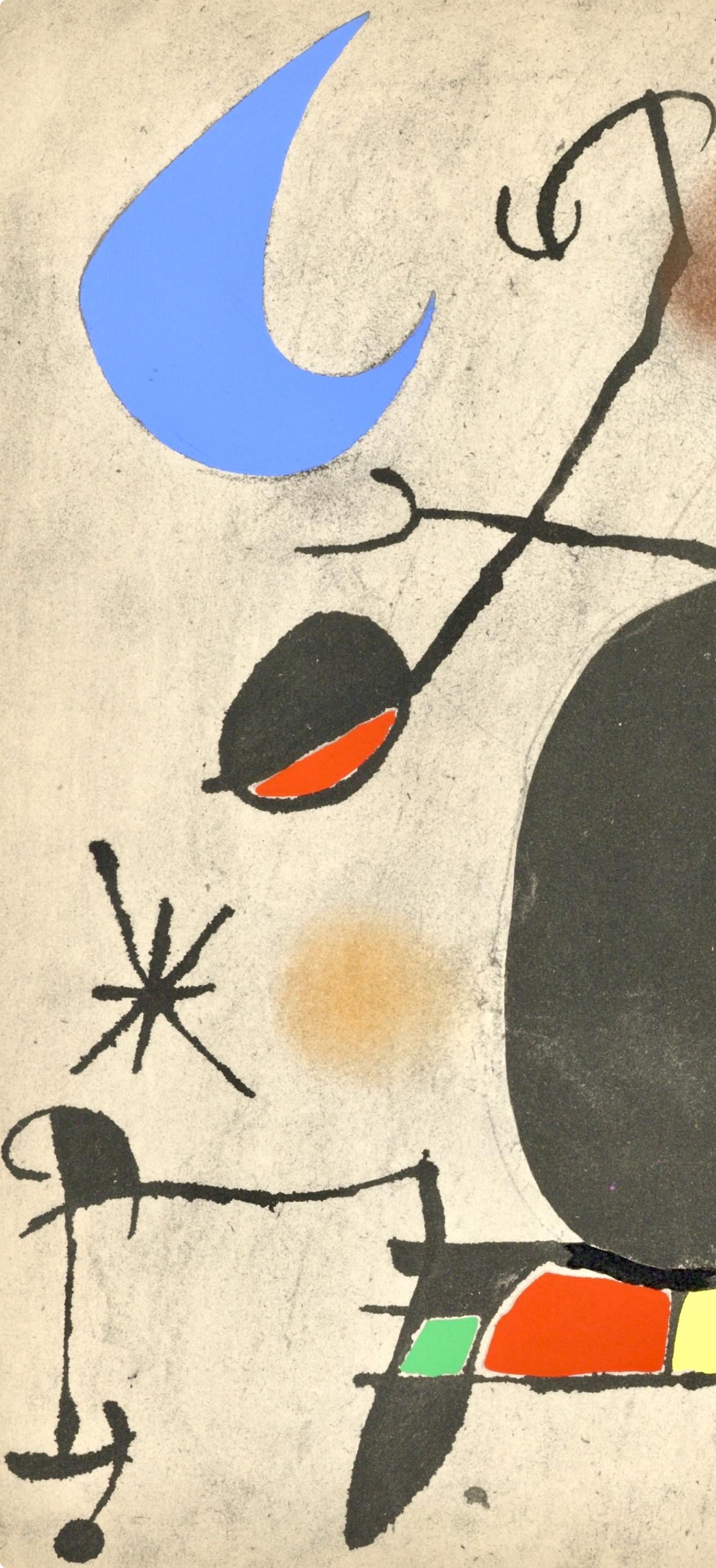 Miró, L'Oiseau solaire, L'Oiseau lunaire, Étincelles (C. 117; D. 447-48) (después) - Print de Joan Miró