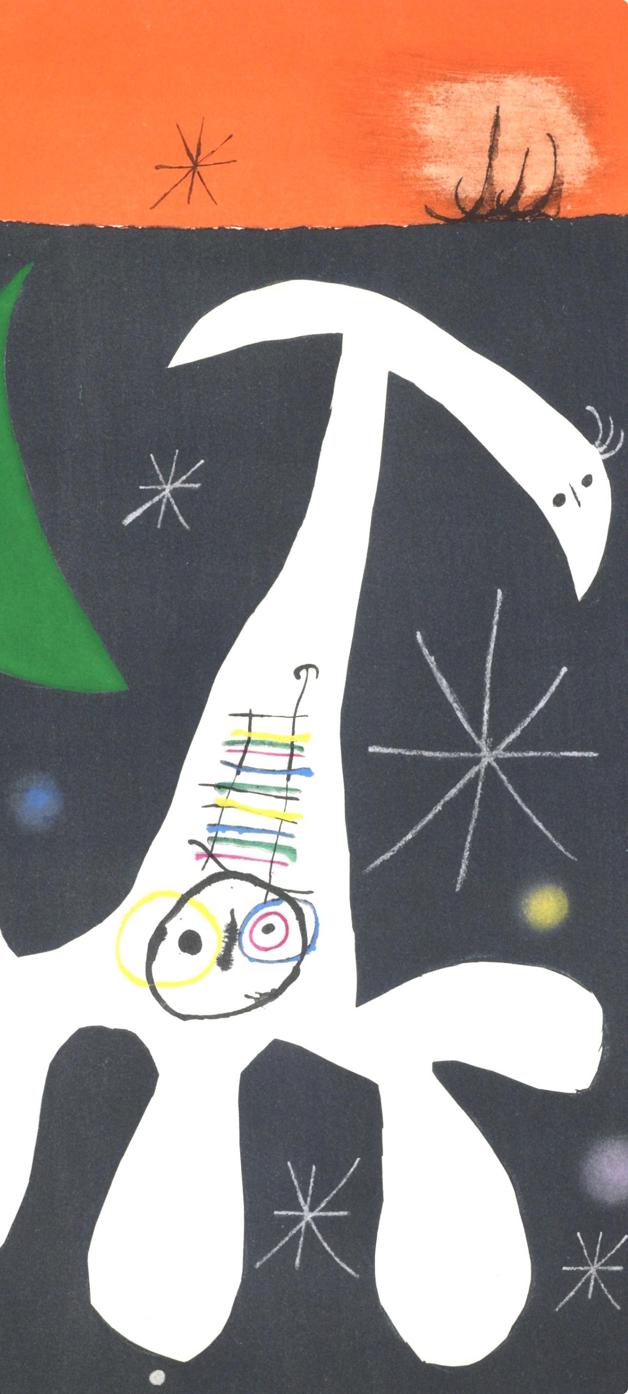 Miró, L'Oiseau solaire, L'Oiseau lunaire, Étincelles (C. 117; D. 447-48) (después) - Print de Joan Miró