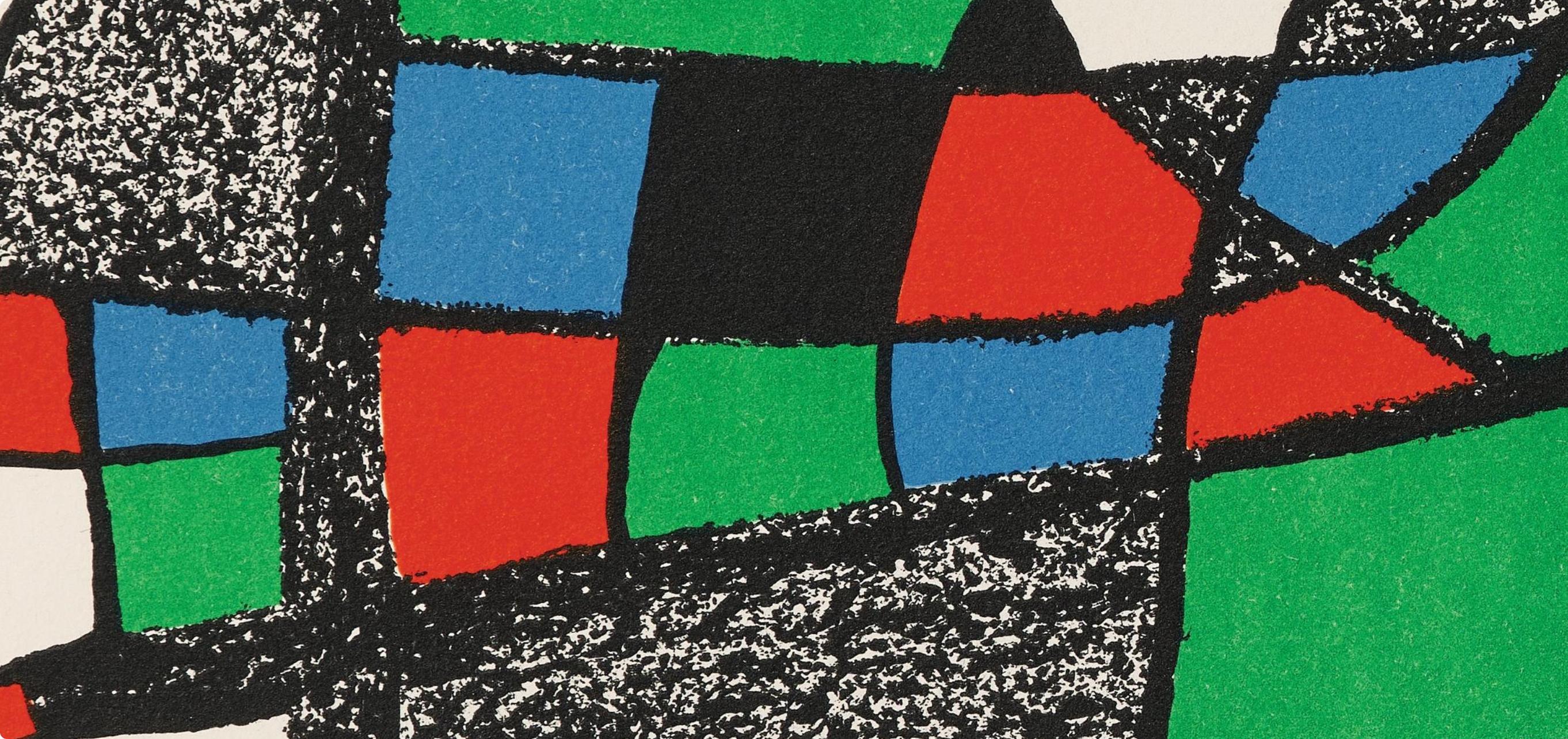 Miró, Miró Sculpteur (Cramer 194; Mourlot 937) (after) - Blue Figurative Print by Joan Miró