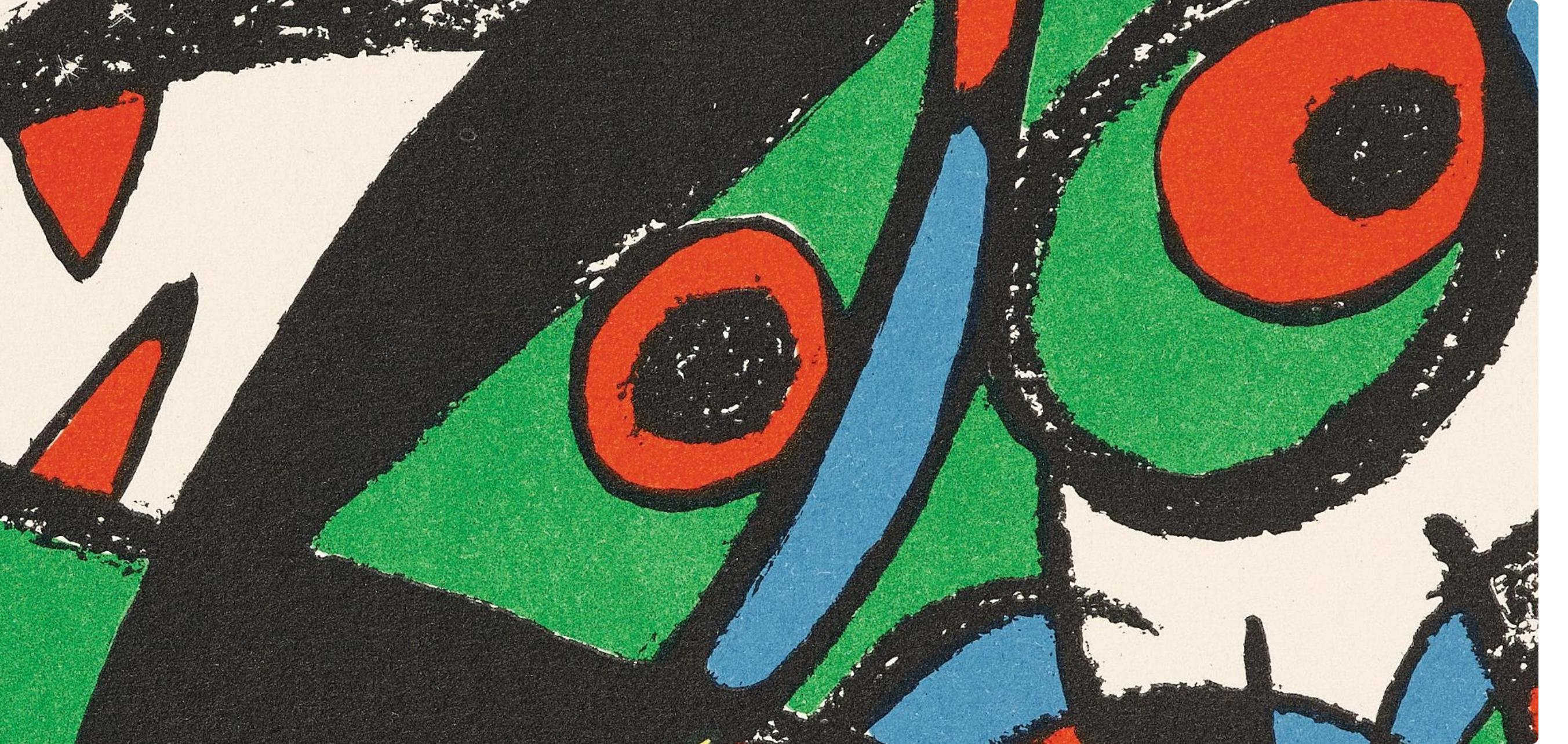 Miró, Miró Scultore (Cramer 193 ; Mourlot 936) (d'après) - Noir Abstract Print par Joan Miró