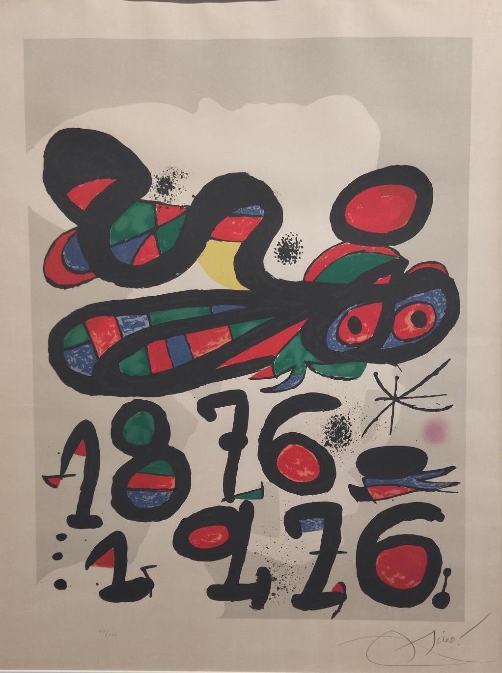 Miro   Numbers  Letters  Red  Black  Vertical CENTRE EXCURSIONISTA. LITOGRAFIA For Sale 6