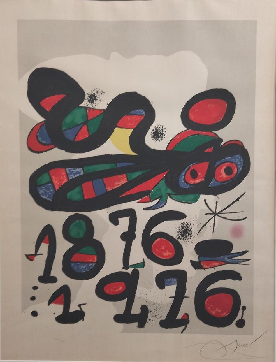 Miro   Numbers  Letters  Red  Black  Vertical CENTRE EXCURSIONISTA. LITOGRAFIA For Sale 7