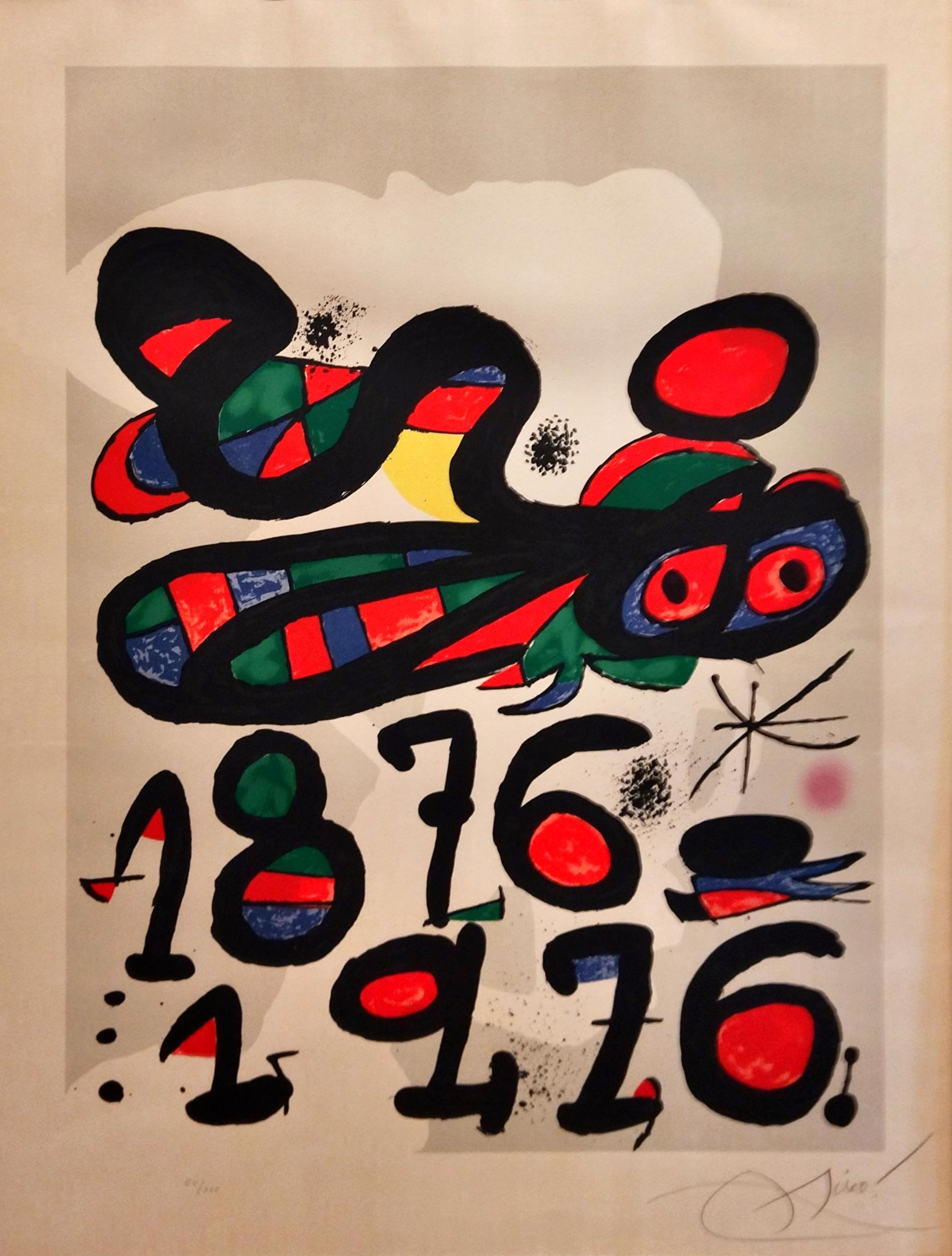 Miro   Numbers  Letters  Red  Black  Vertical CENTRE EXCURSIONISTA. LITOGRAFIA For Sale 8