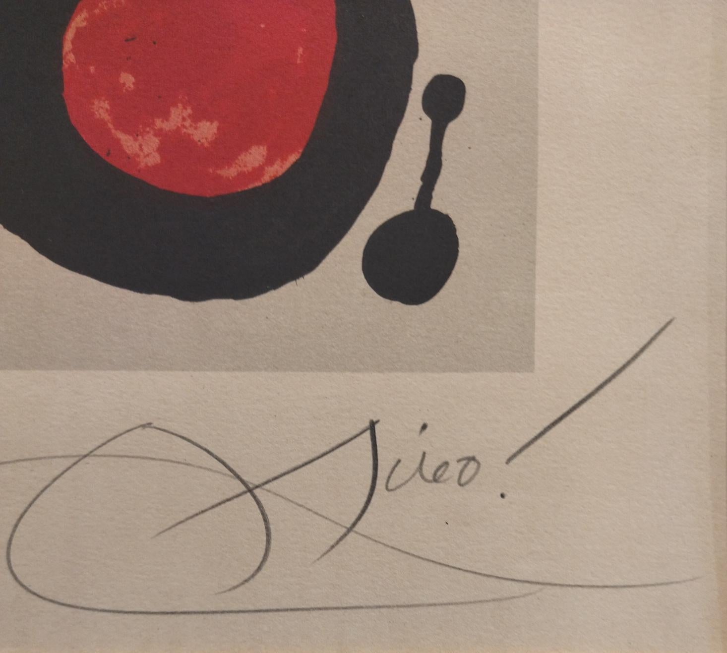 Miro   Numbers  Letters  Red  Black  Vertical CENTRE EXCURSIONISTA. LITOGRAFIA - Abstract Print by Joan Miró