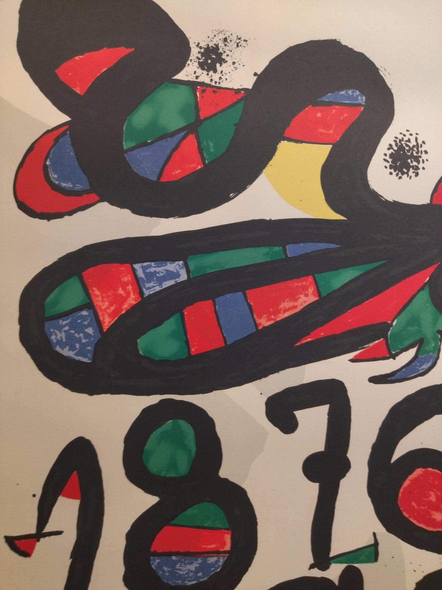 Miro   Numbers  Letters  Red  Black  Vertical CENTRE EXCURSIONISTA. LITOGRAFIA For Sale 2