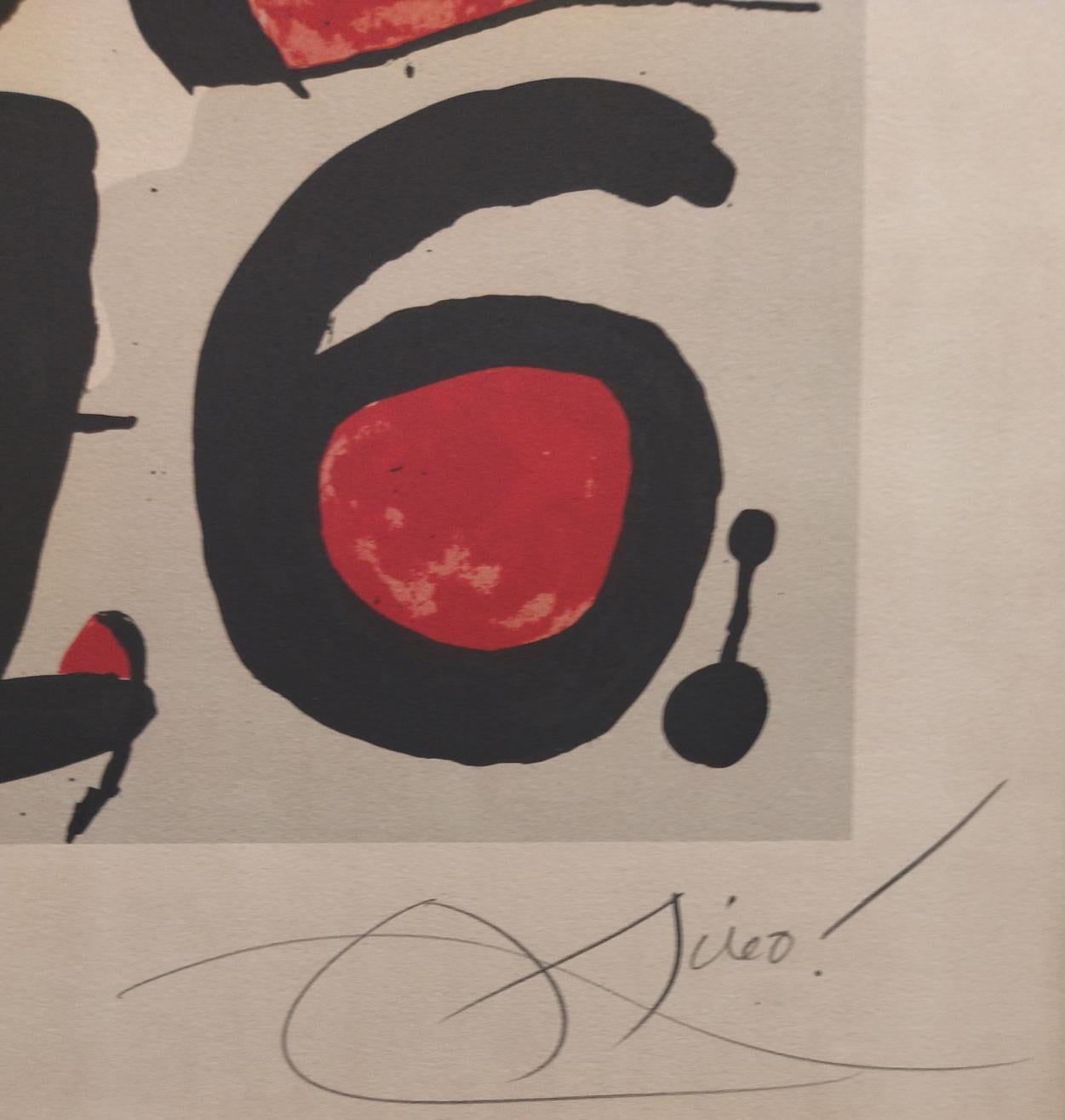 Miro   Numbers  Letters  Red  Black  Vertical CENTRE EXCURSIONISTA. LITOGRAFIA For Sale 5