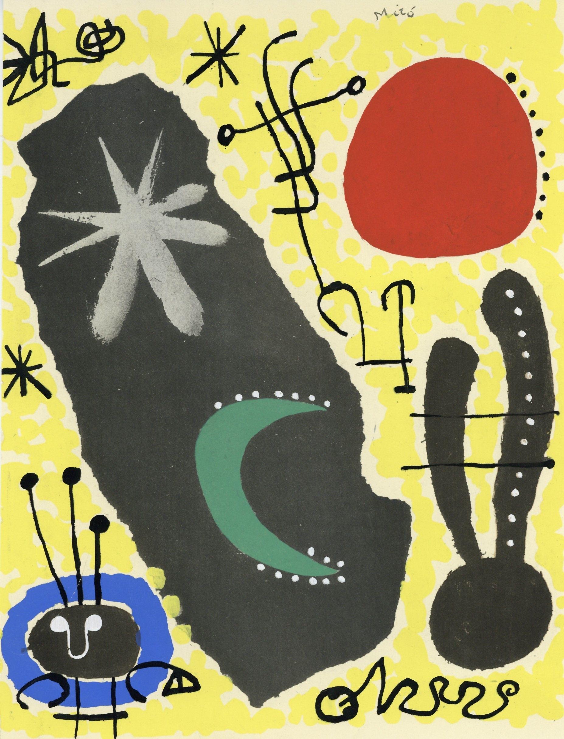 Figurative Print Joan Miró - Miró, Papier collé, XXe Siècle (après)