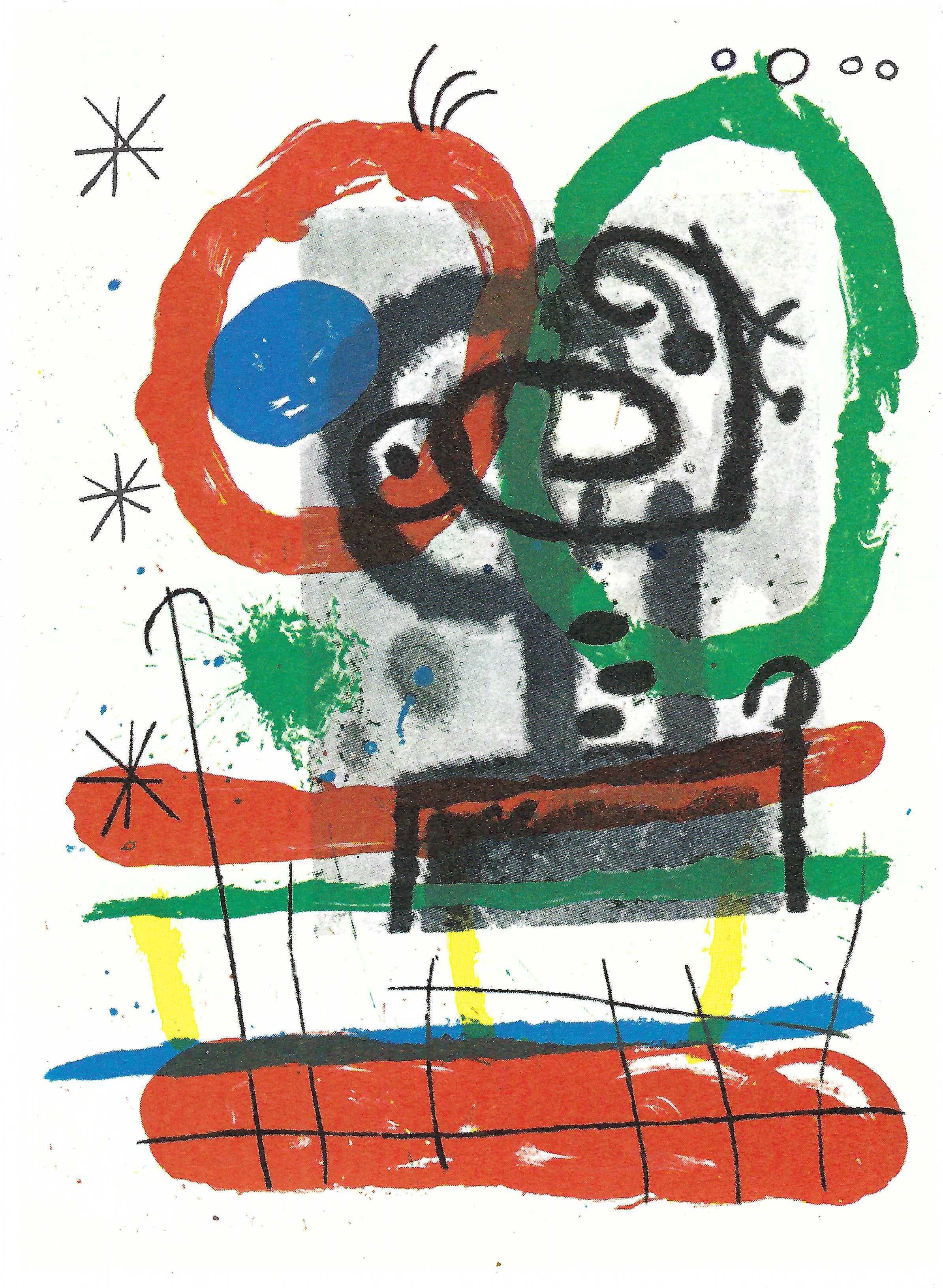 Joan Miró Abstract Print - Plate 10, from 1965 Peintures sur Cartons