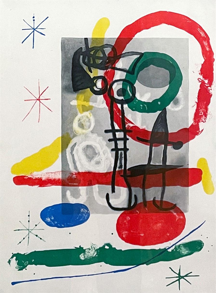 Joan Miró Abstract Print - Plate 4, from 1965 Peintures sur Cartons