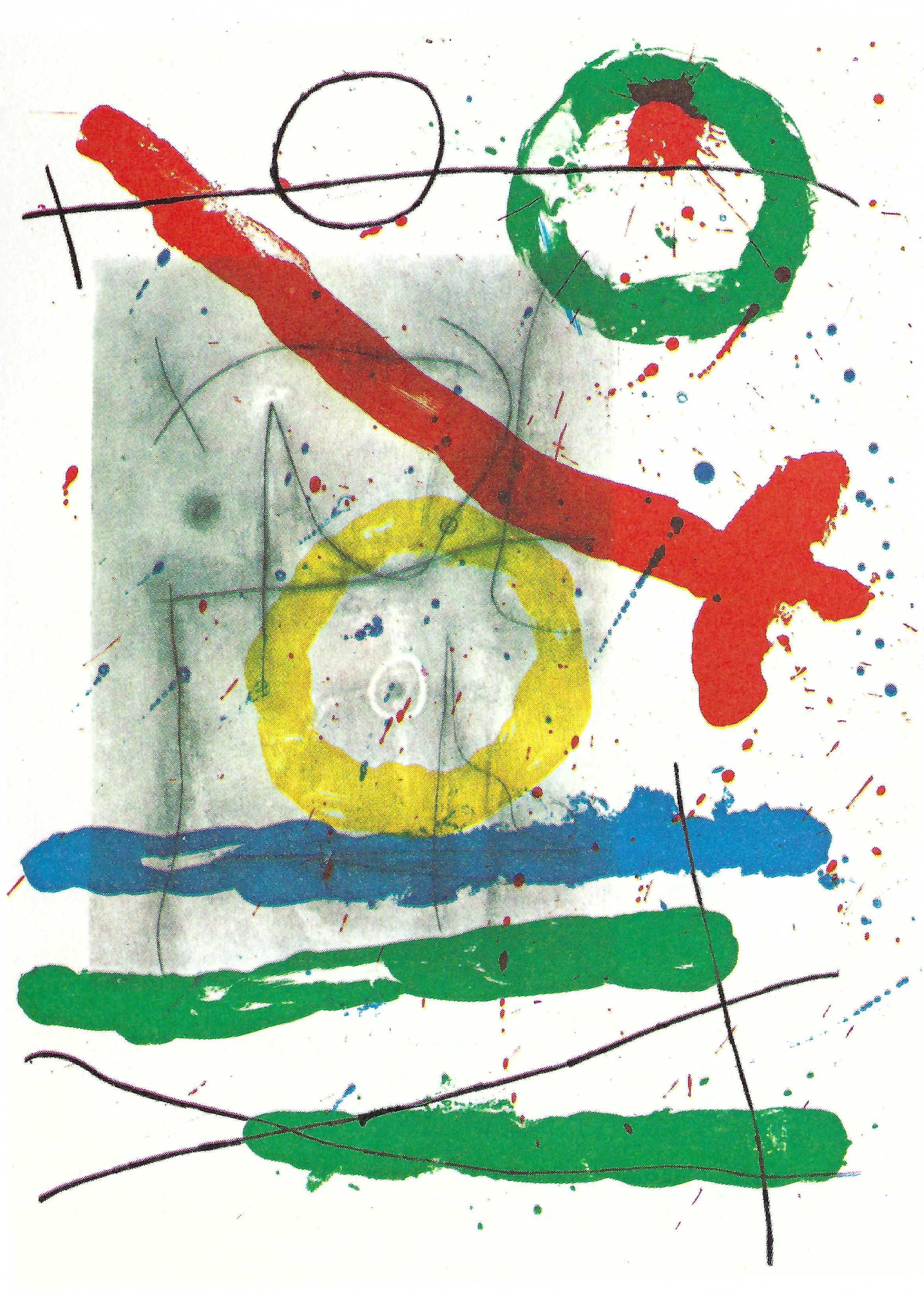 Joan Miró Abstract Print - Plate 15, from 1965 Peintures sur Cartons