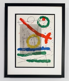 Joan Miro Abstract Lithograph, Unsigned, 1965, "Peintures sur Cartons: Plate 15"