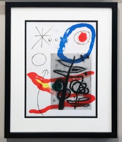 Joan Miro Lithograph, Abstract Style, 1965, Plate 16 from Peintures sur Cartons