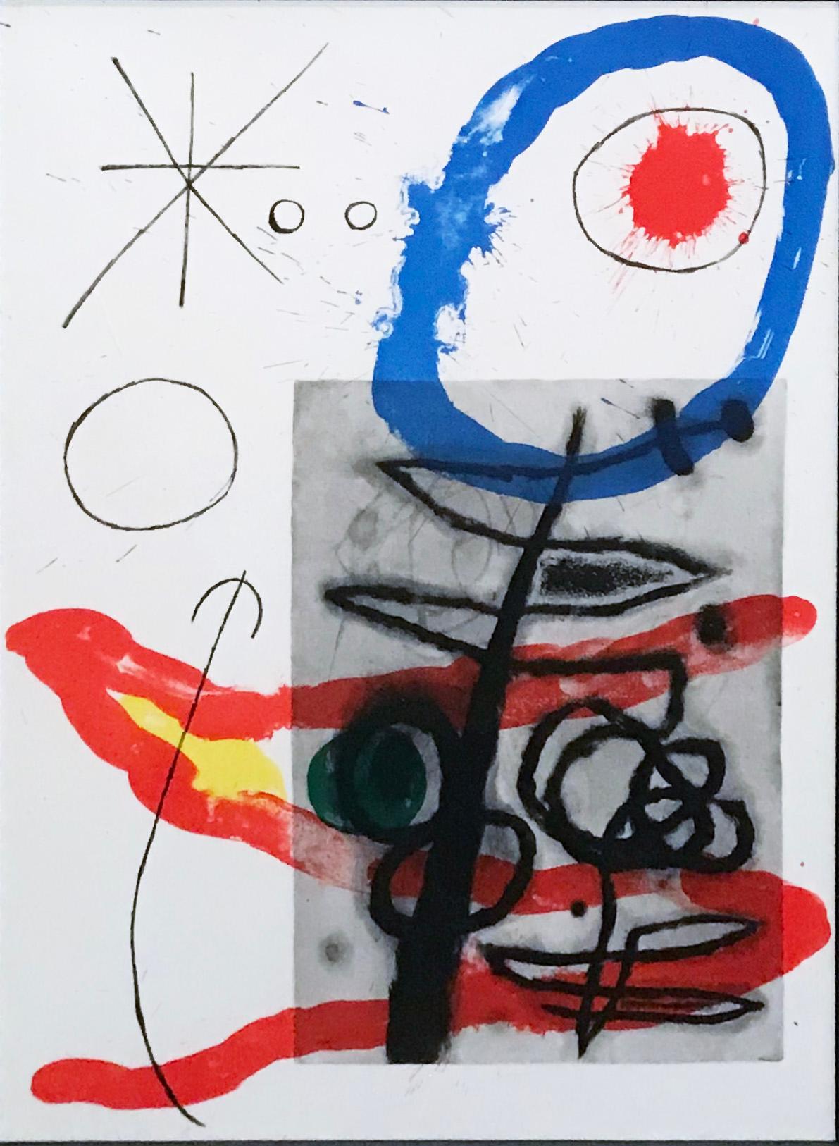 Joan Miró Abstract Print - Plate 16, from 1965 Peintures sur Cartons