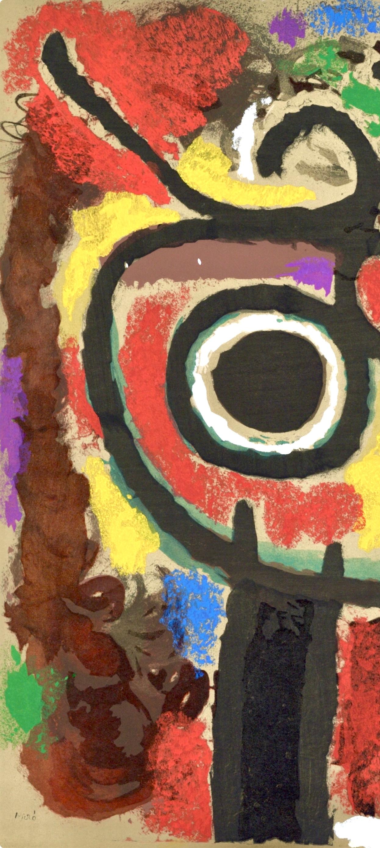 Miró, Personnage et oiseau (Cramer 103; Mourlot 382-383), Cartones (después) - Print de Joan Miró