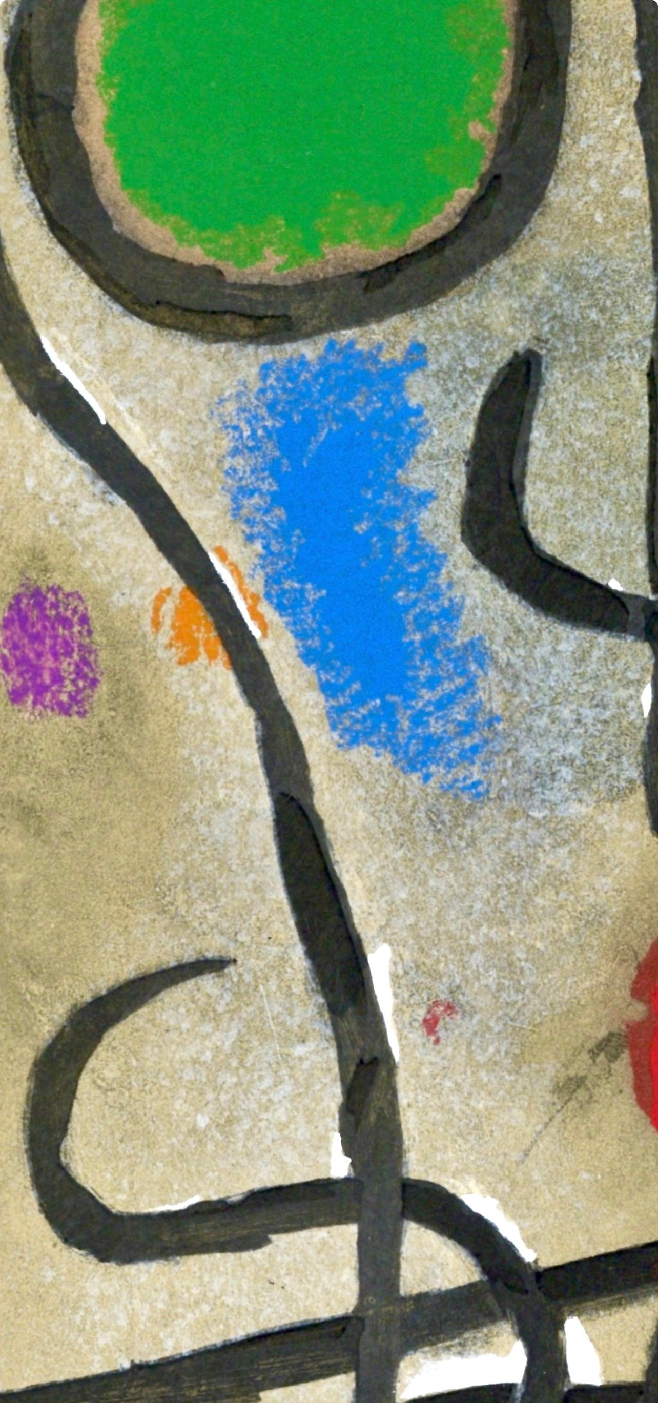 Miró, Personnages III (Cramer 103; Mourlot 382-383), Cartones (después) - Abstract Print Beige de Joan Miró