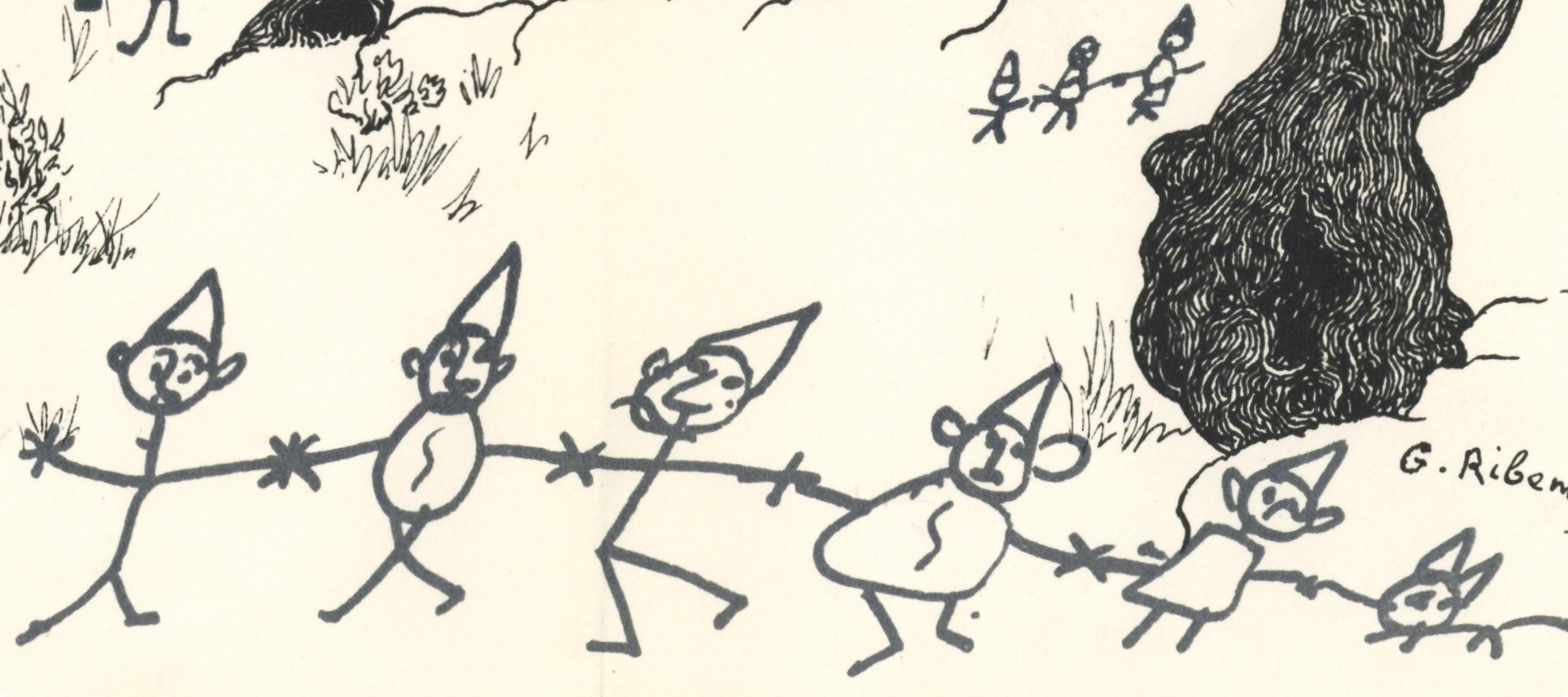 Lithograph on vélin paper. Inscription: Unsigned and unnumbered, as issued. Good condition, with centerfold, as issued. Notes: From volume, Joan Miro by Jacques Prévert and Georges Ribemont-Dessaignes, 1956. Published by Maeght; printed by Mourlot.