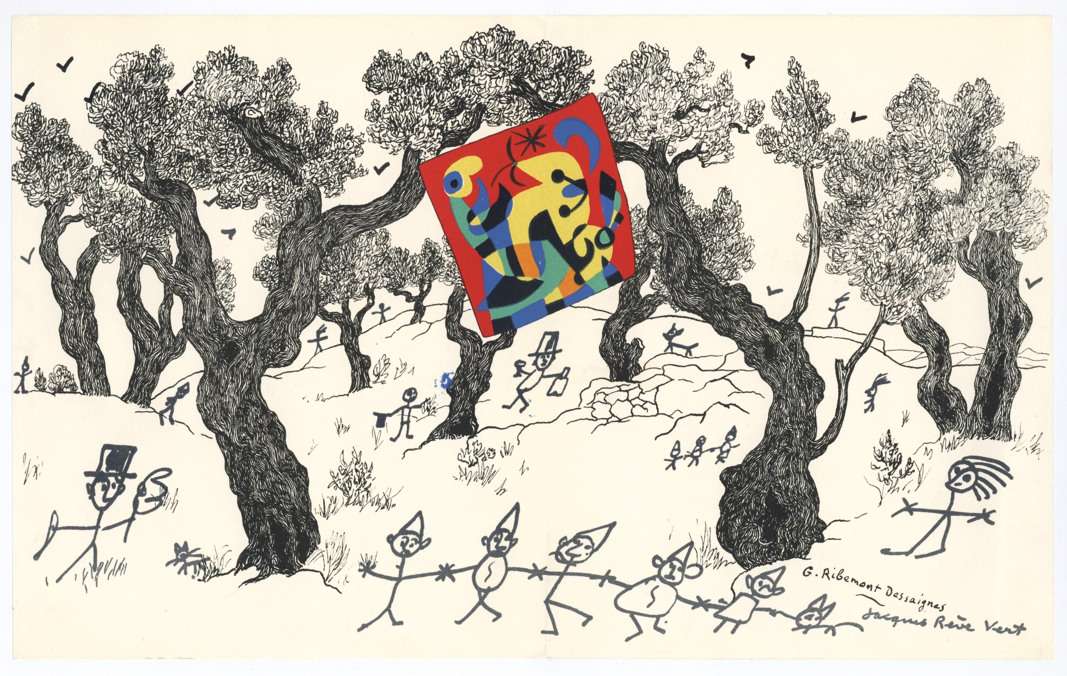 Miró, Prévert, Ribemont-Dessaignes, Composition (Mourlot 236; Cramer 39) (after) For Sale 3