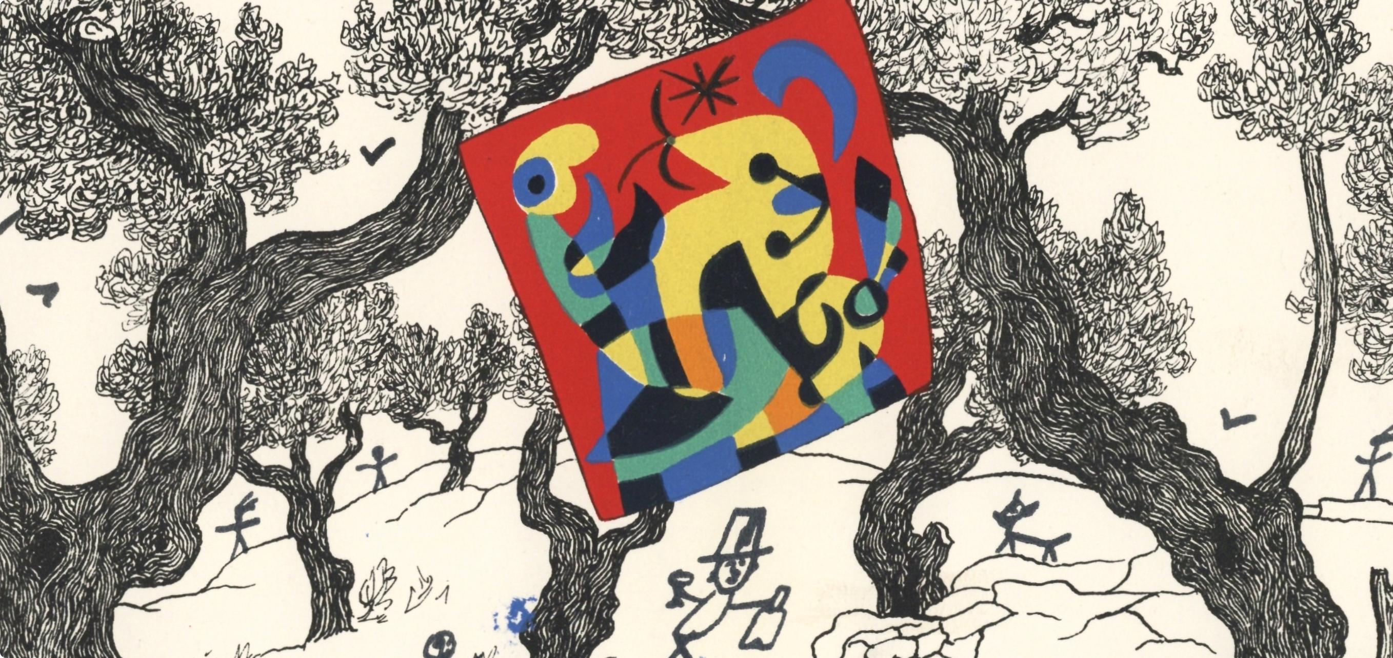 Miró, Prévert, Ribemont-Dessaignes, Composition (Mourlot 236; Cramer 39) (after) - Print by Joan Miró