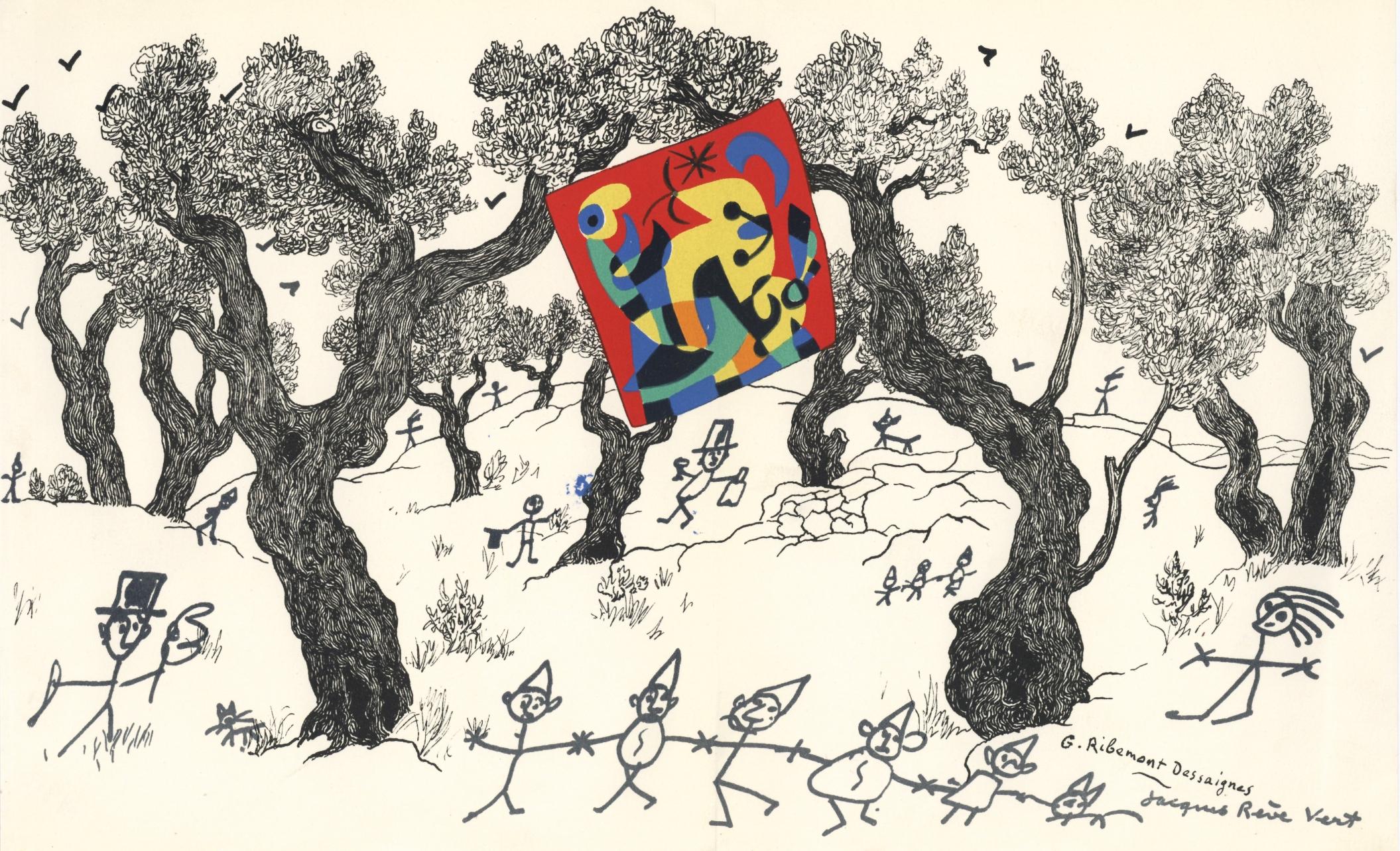 Miró, Prévert, Ribemont-Dessaignes, Composition (Mourlot 236 ; Cramer 39) (après)