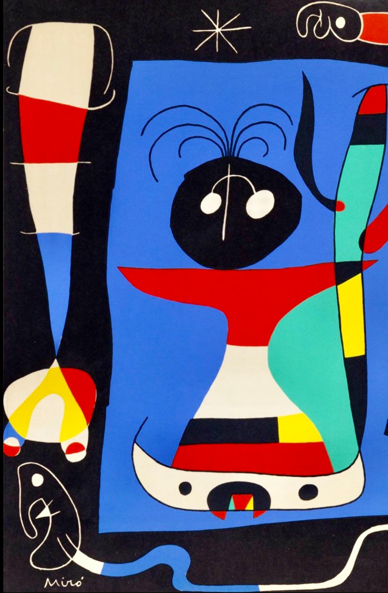 Miro, Frau vor dem Spiegel (Mourlot 242; Cramer 36) (nach) – Print von Joan Miró