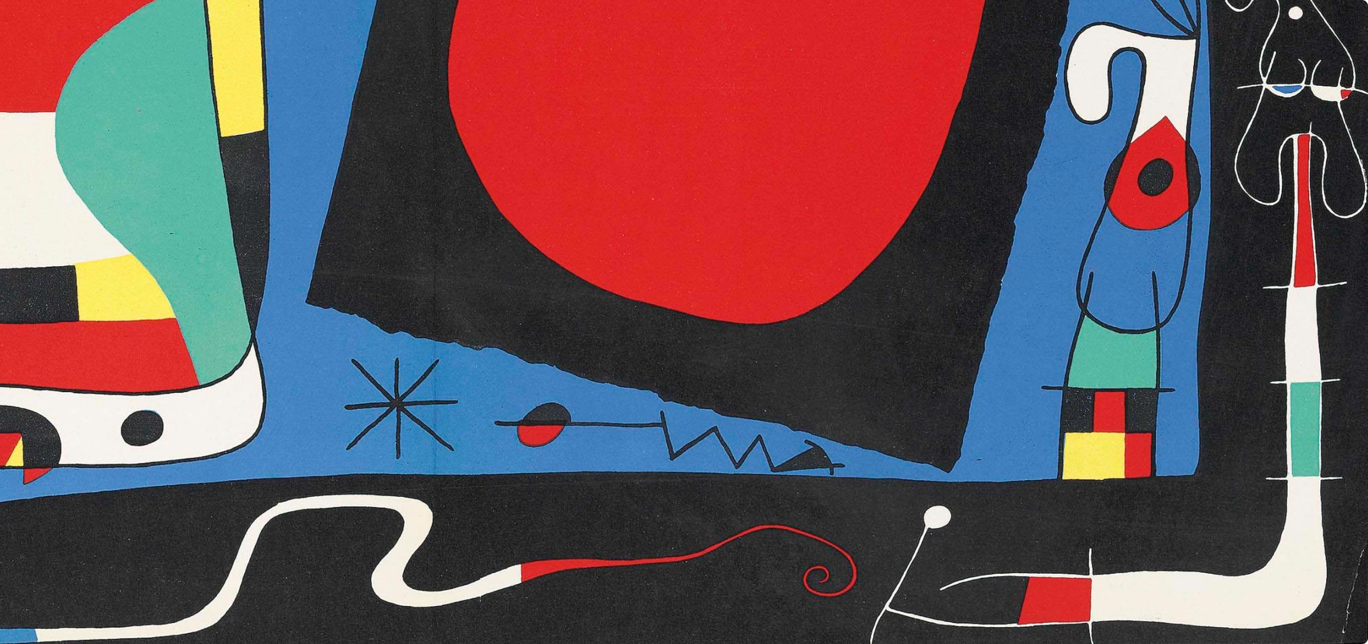 Litografia su carta vélin. Iscrizione: Non firmato e non numerato, come emesso. In buone condizioni, con piega centrale, come da edizione. Note: Dal volume Joan Miro di Jacques Prévert e Georges Ribemont-Dessaignes, 1956. Pubblicato da Maeght;