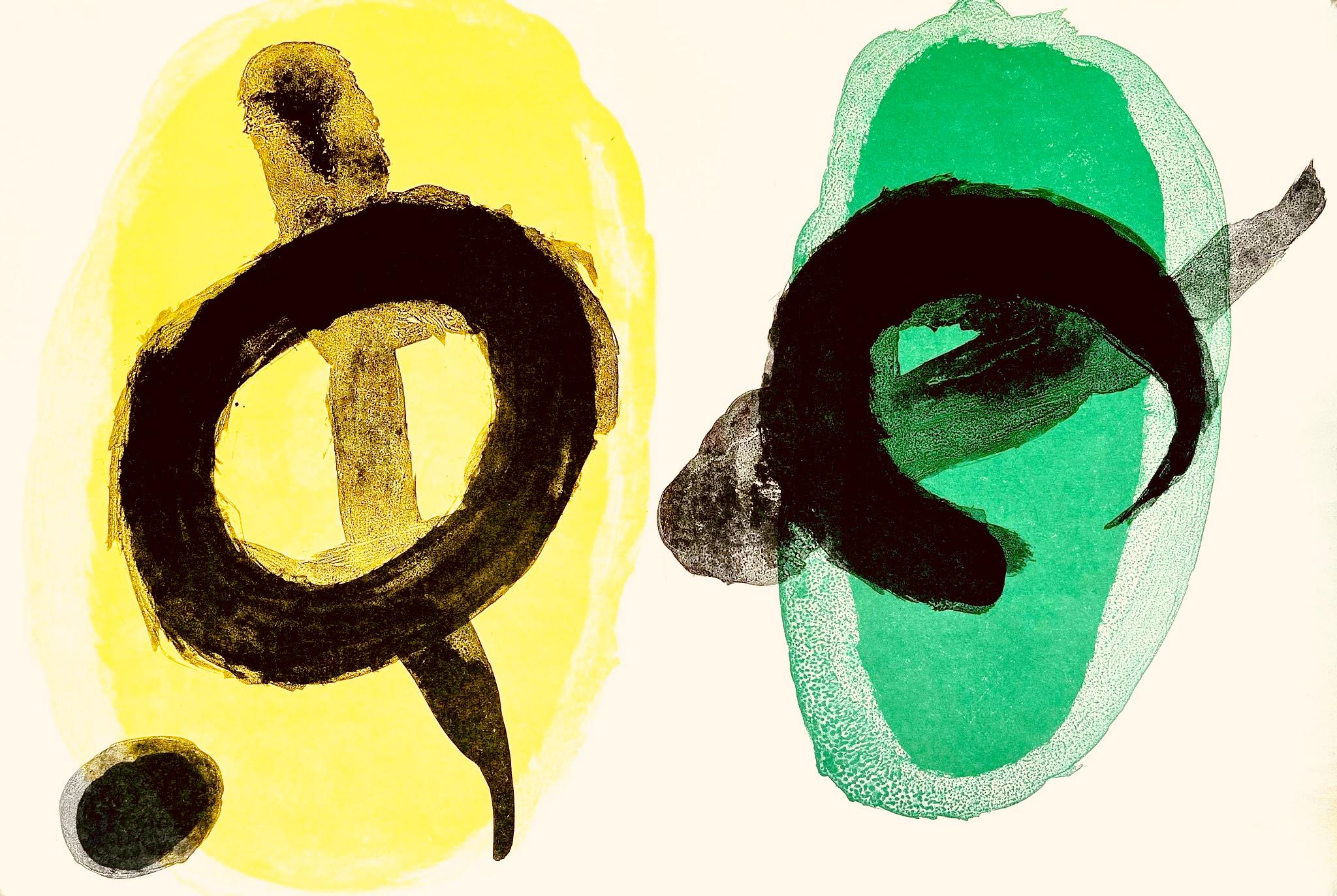 Abstract Print Joan Miró - Miró, Jaune et Greene & Greene (Mourlot 298, 300), Derrière le miroir (d'après)