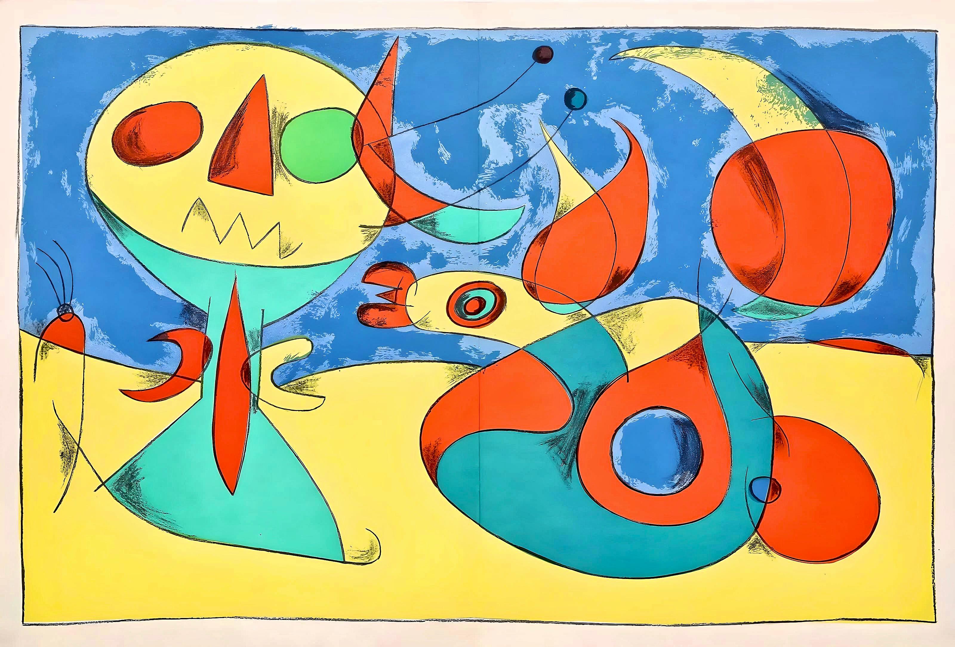 Joan Miró Abstract Print - Miro, Zephyr Bird (Mourlot 227; Cramer 34) (after)