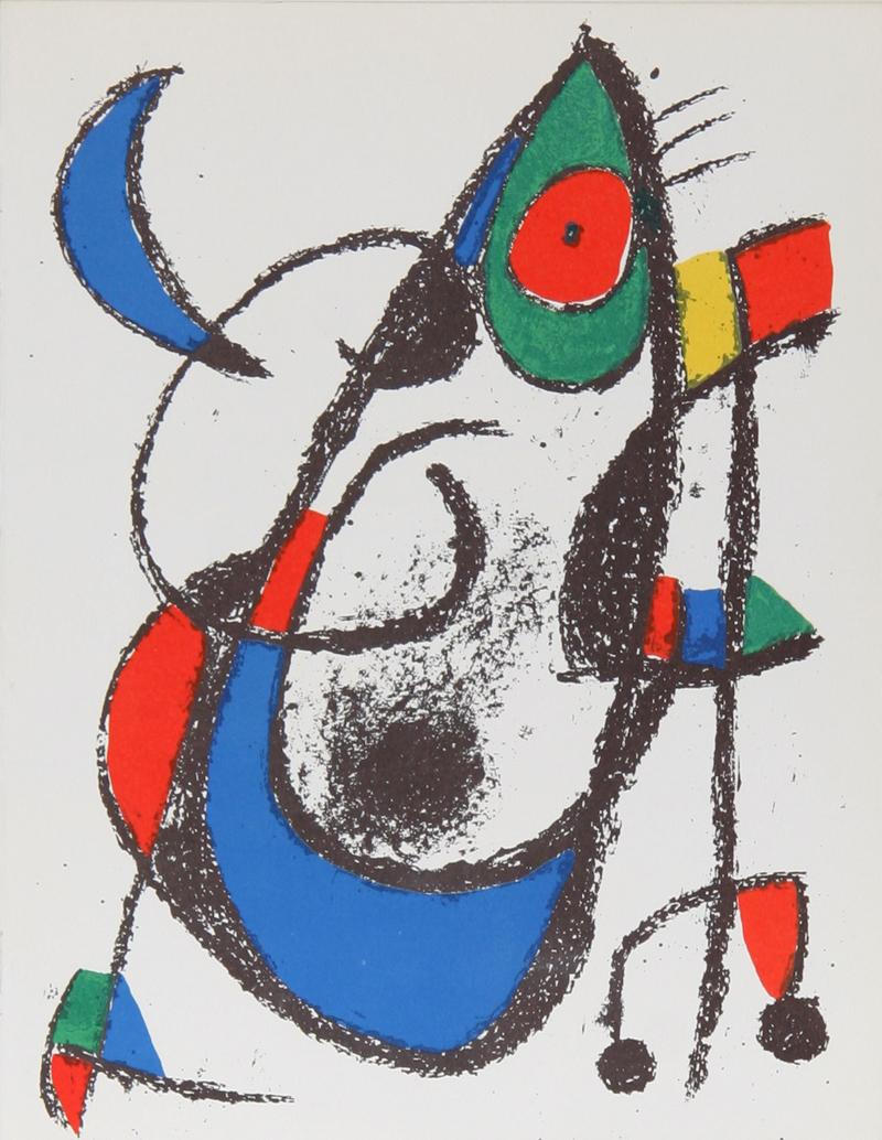 Joan Miro is known for his abstract, expressive, and child-like Modern style. Original lithograph published in Miro Lithographe III Catalogue Raisonne. Nicely framed.

Lithograph III (1047)
Joan Miro, Spanish (1893–1983)
Date: 1975
Lithograph
Size: