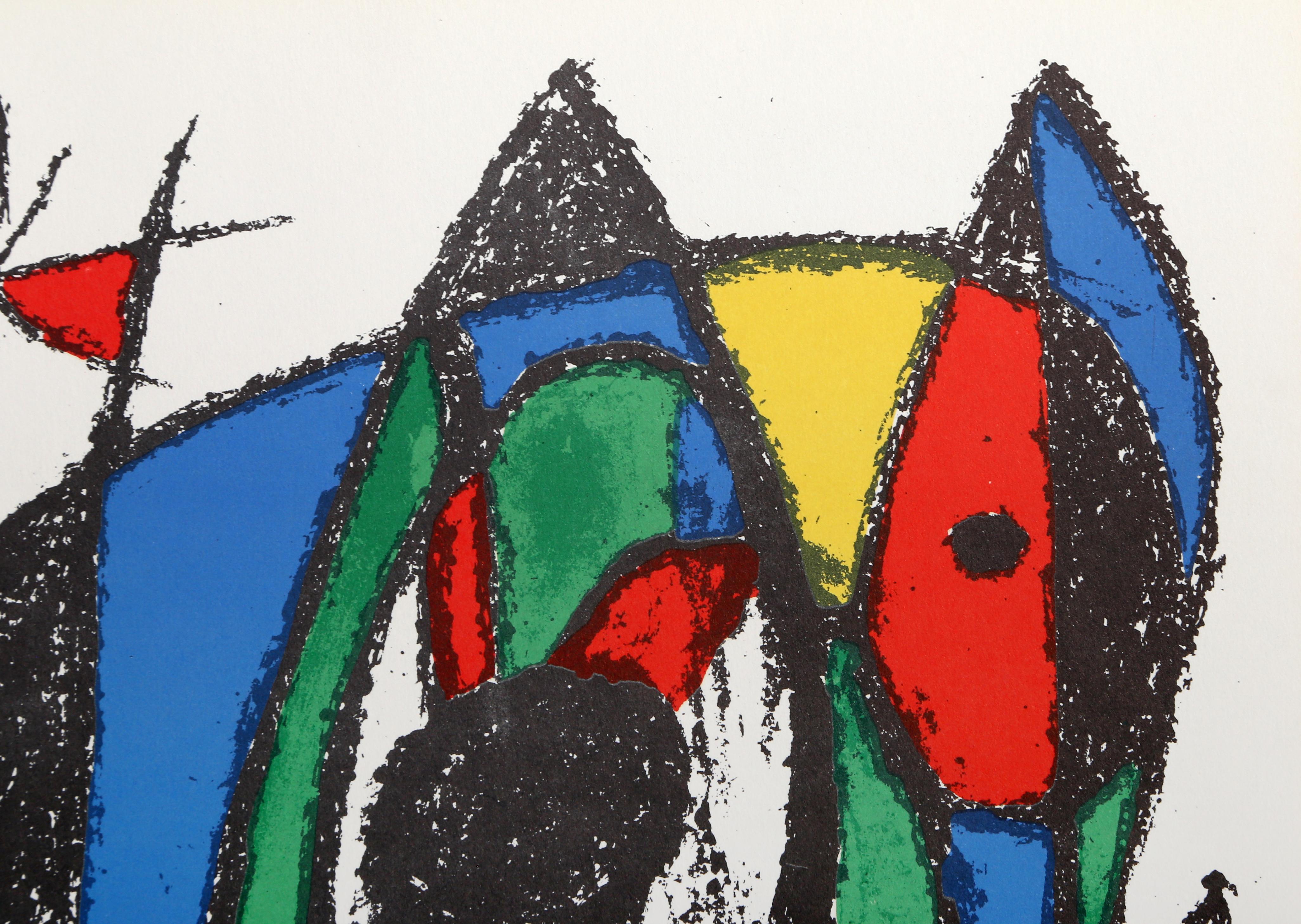 Joan Miro is known for his abstract, expressive, and child-like Modern style. Original lithograph published in Miro Lithographe II Catalogue Raisonne. Nicely framed.

Lithographs II (1041)
Joan Miro, Spanish (1893–1983)
Date: 1975
Lithograph
Size: