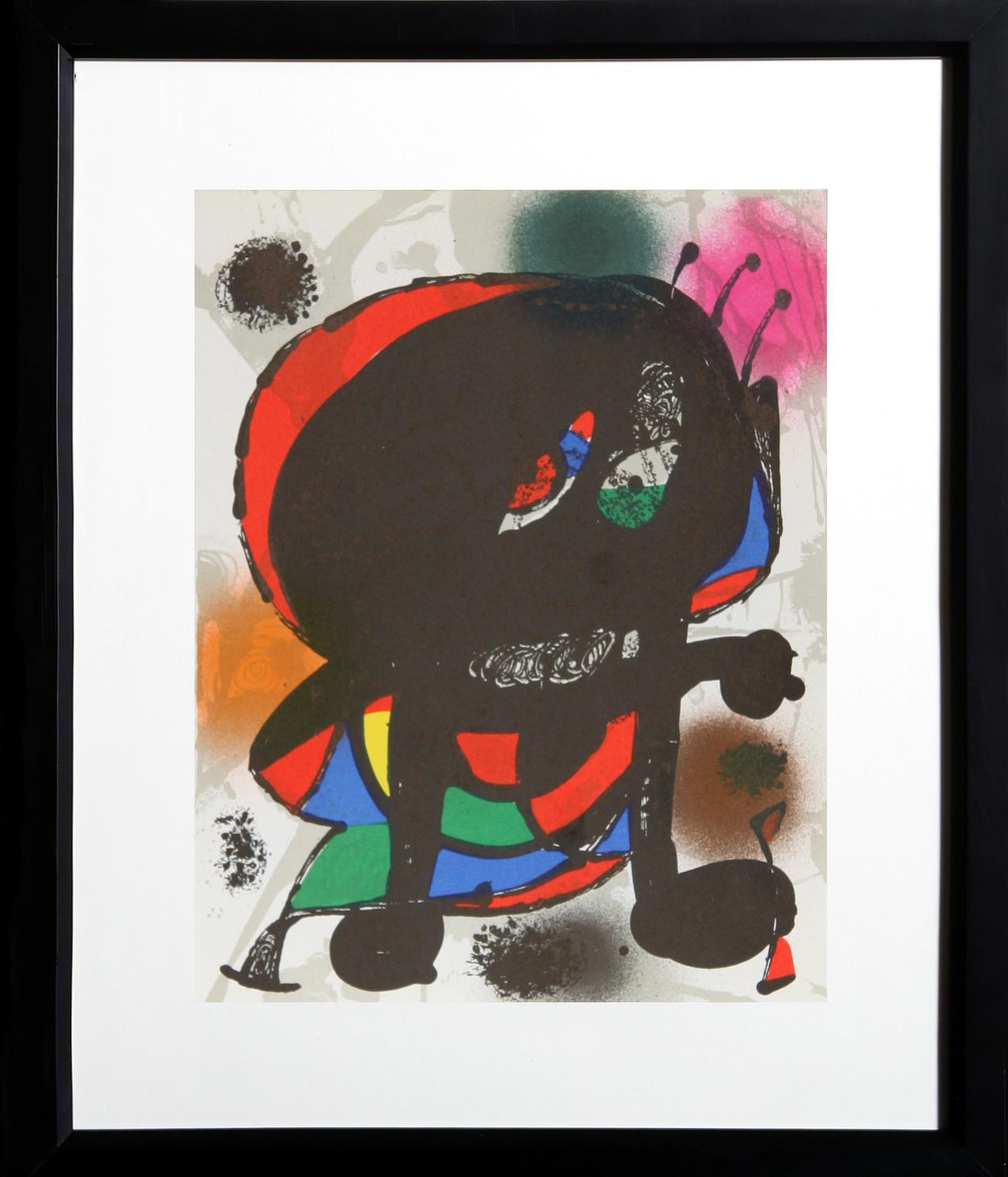 Joan Miro is known for his abstract, expressive, and child-like Modern style. Original lithograph published in Miro Lithographe III Catalogue Raisonne. Nicely framed.

Lithograph III (1115)
Joan Miro, Spanish (1893–1983)
Date: 1975
Lithograph
Size: