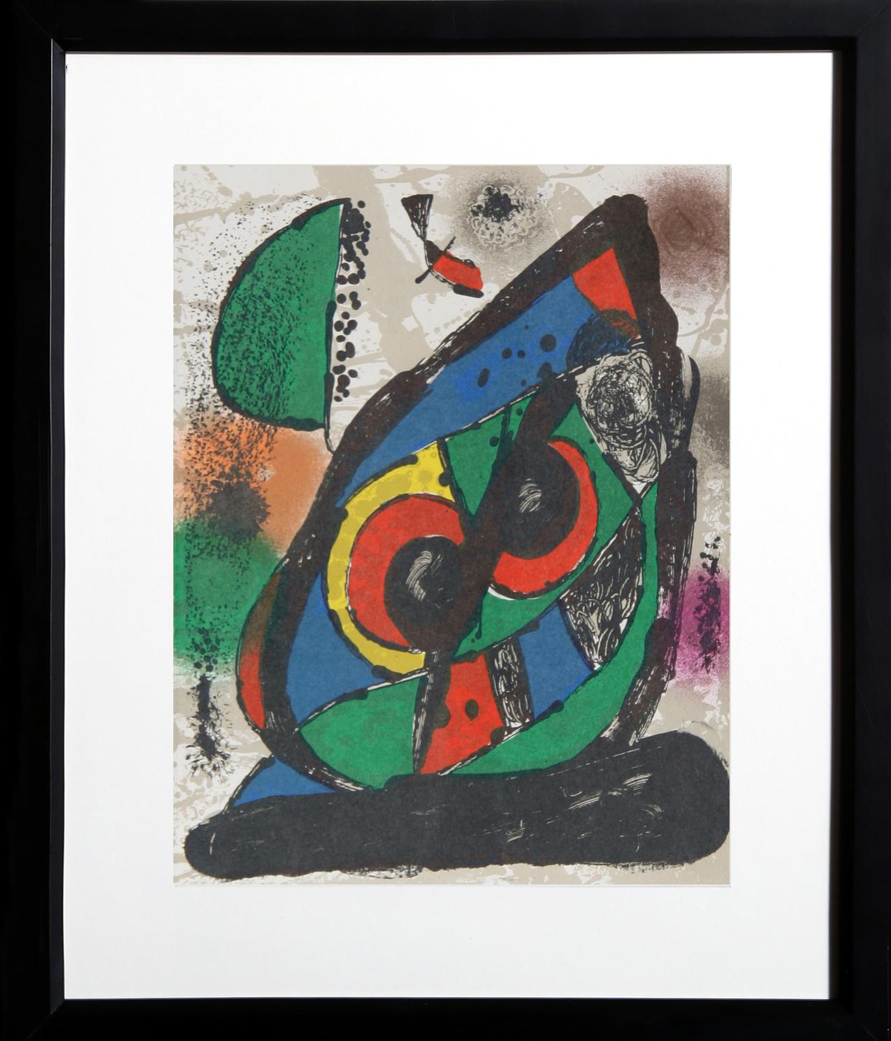 Joan Miro is known for his abstract, expressive, and child-like Modern style. Original lithograph published in Miro Lithographe V Catalogue Raisonne. Nicely framed.

Lithograph V (1256)
Joan Miro, Spanish (1893–1983)
Date: 1975
Lithograph
Size: 12 x