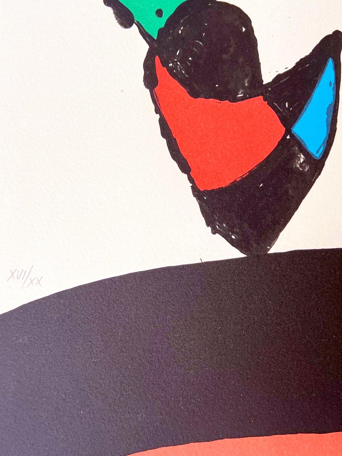 Lithograph, 1974
Handsigned by the artist in pencil and numbered XVI/XX
Publisher : Poligrafa (Barcelone)

Printer : Poligrafa (Barcelone)

Catalog : [Maeght 953]

76.00 cm. x 57.00 cm.  29.92 in. x 22.44 in. (paper)

71.00 cm. x 57.00 cm.  27.95