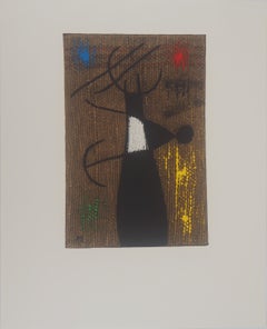 La maternité, Femme et enfant, lithographie signée
