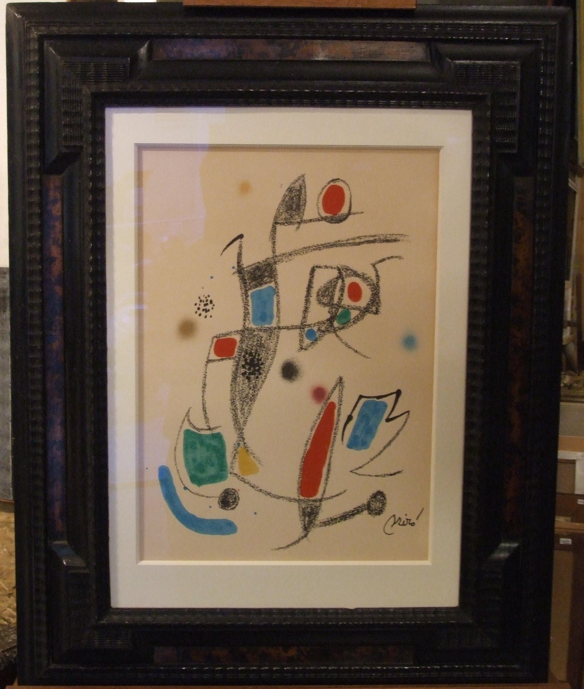 Joan Miró Abstract Print - no title '60s - litograph, 50x35 cm., framed.
