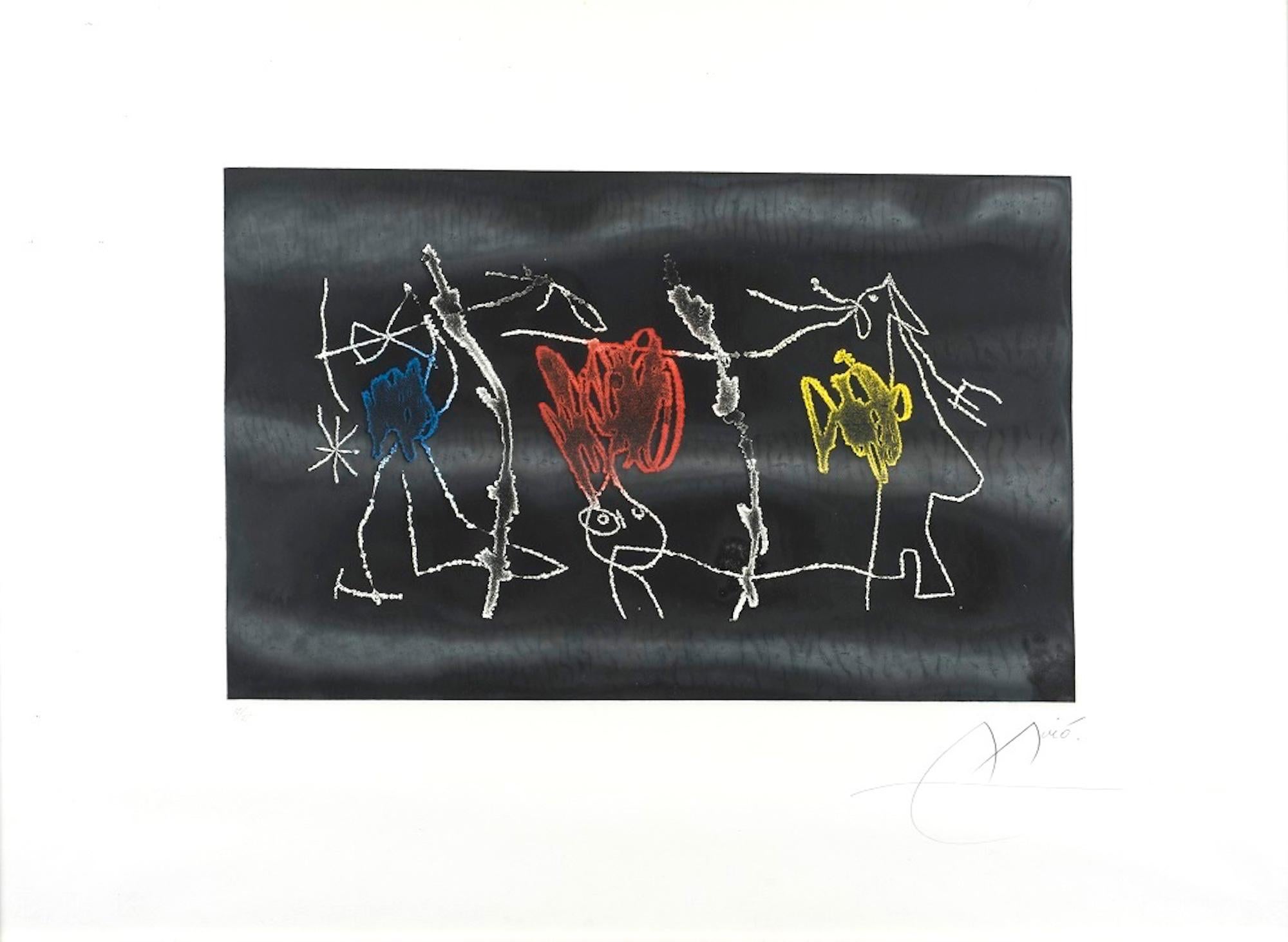 Joan Miró Abstract Print - Nocturn Catala - Original Etching by Joan Mirò - 1972