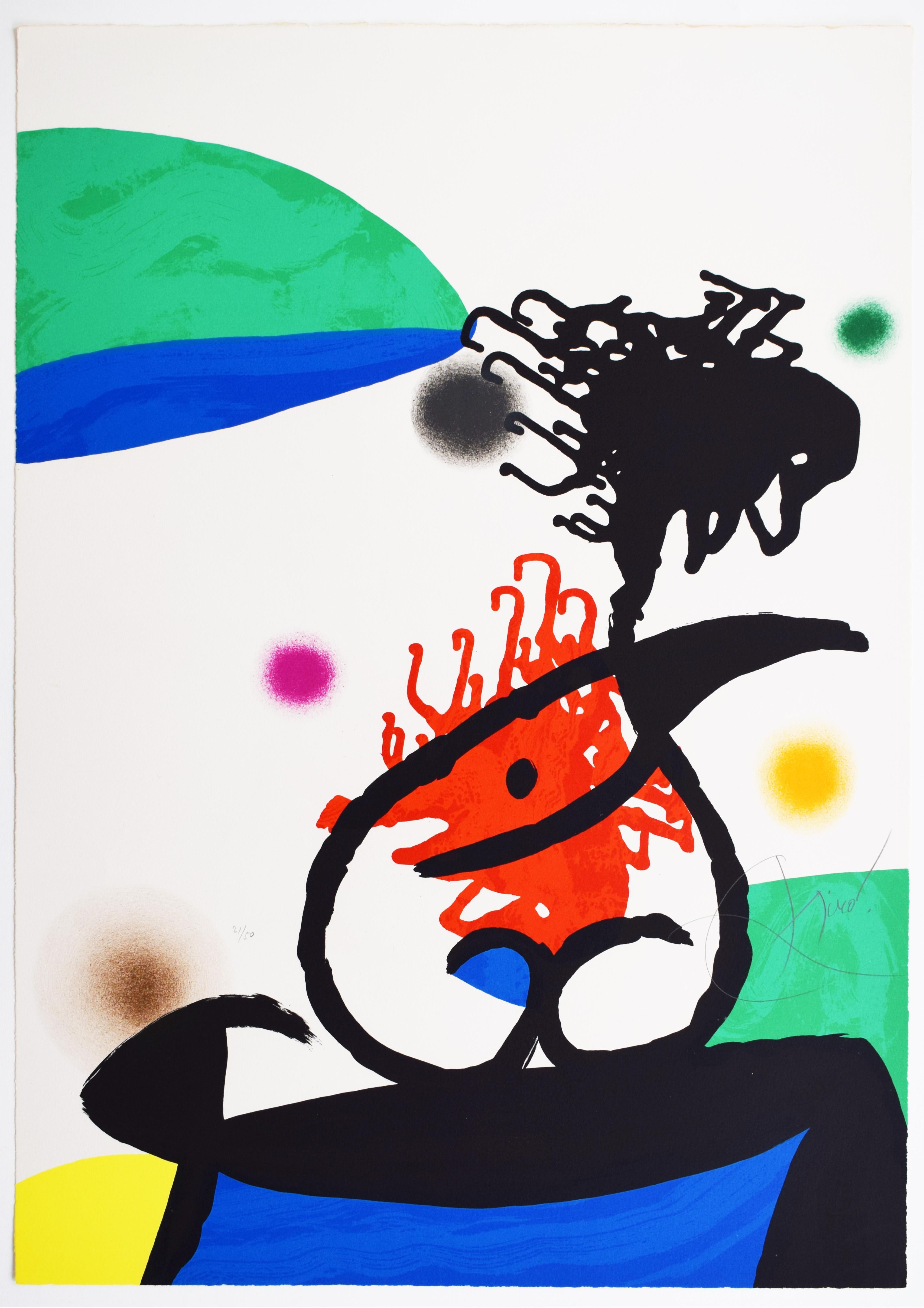 Northern Mandarin - Surrealism Spanish Abstract Bird Mandarin - Print by Joan Miró