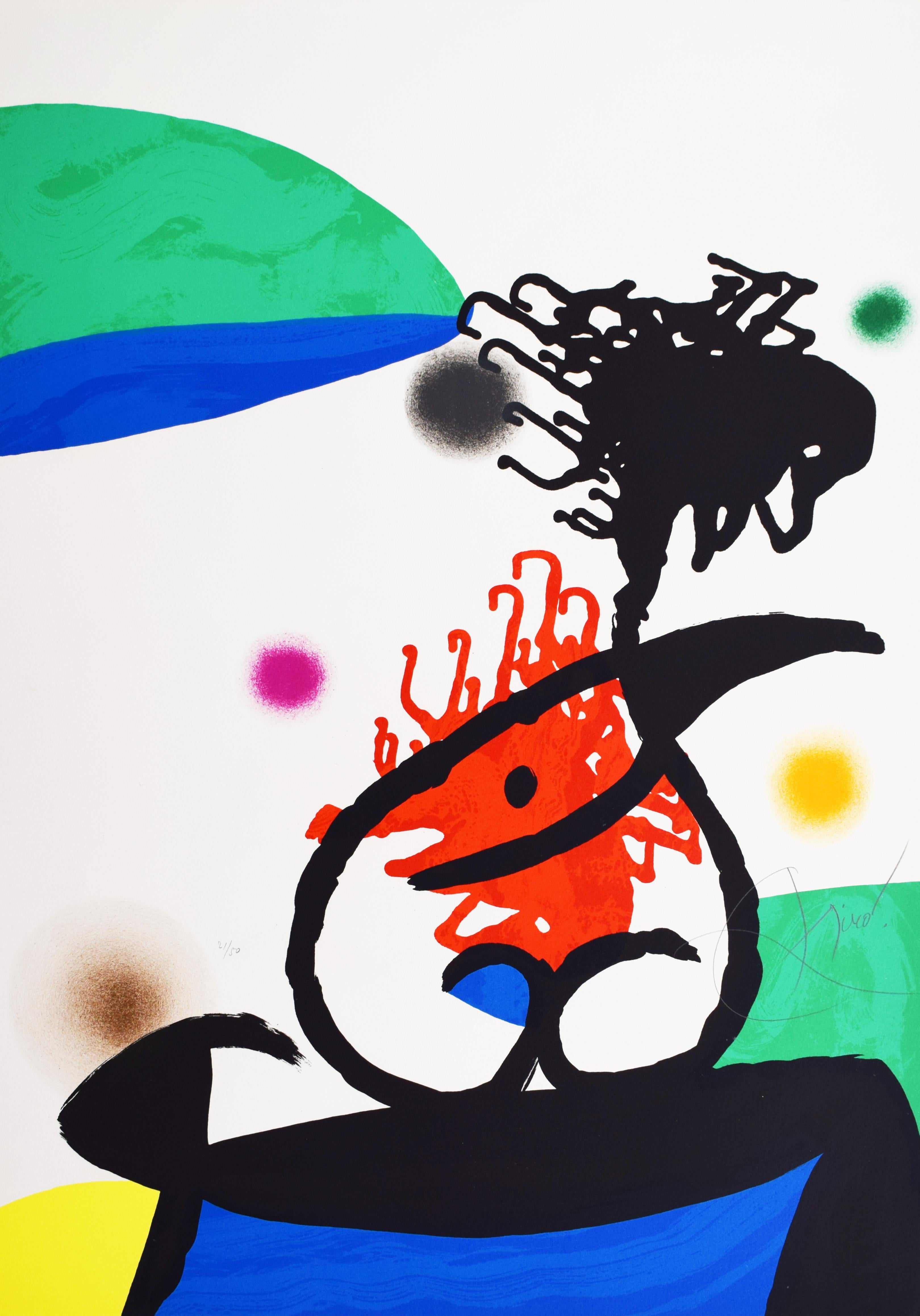 Joan Miró Abstract Print - Northern Mandarin - Surrealism Spanish Abstract Bird Mandarin