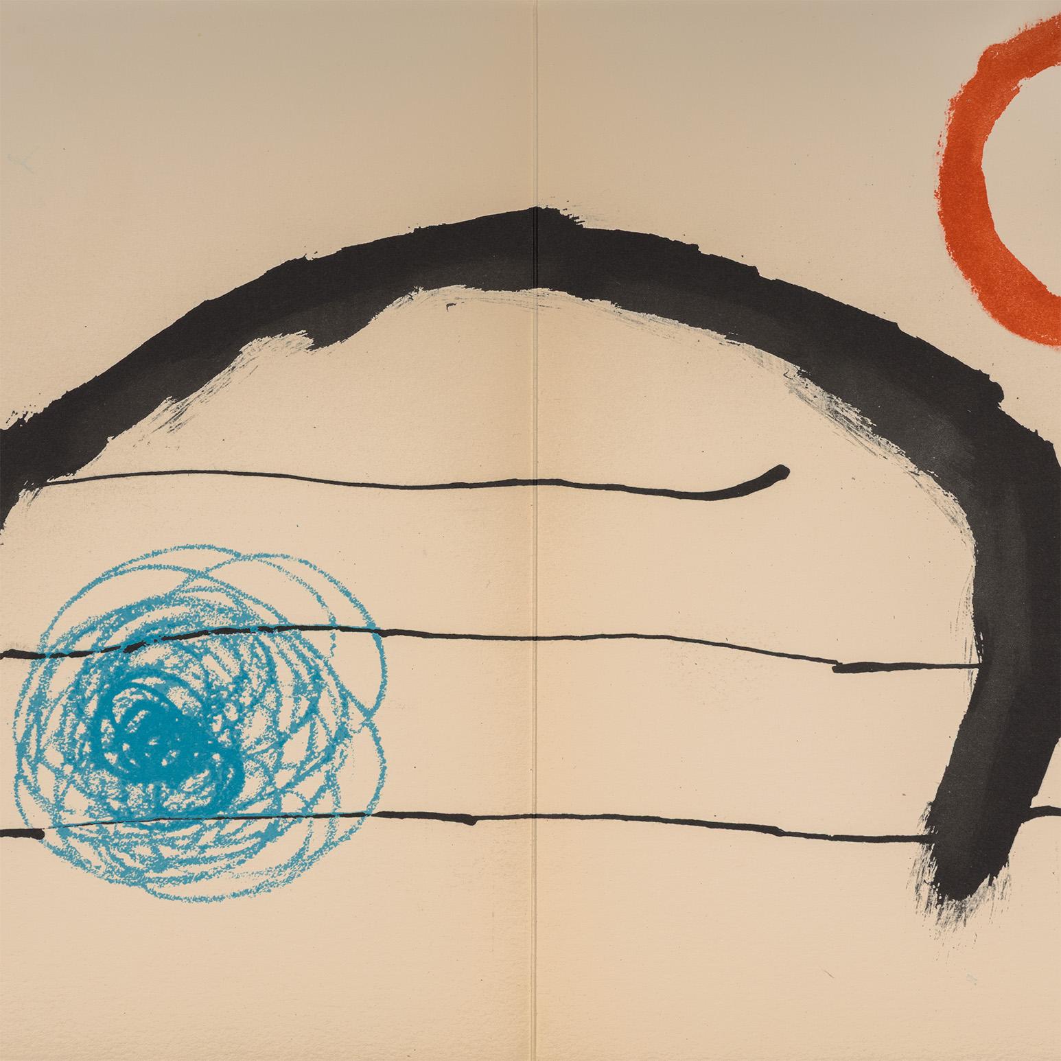 Obra Inédita Reciente IX - Abstract Print Beige de Joan Miró