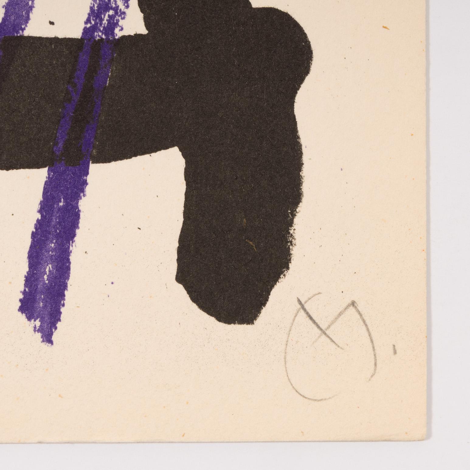 Obra Inédita Reciente V - Abstract Print Beige de Joan Miró