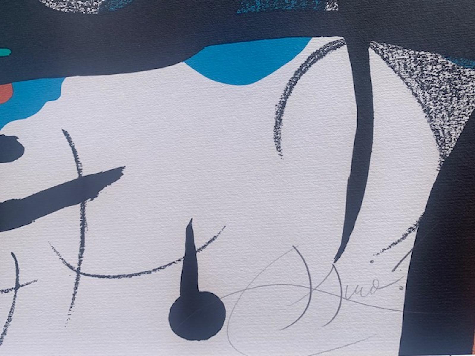 Oda à Joan Mirò - Original Lithograph by J. Miró - 1973 - Surrealist Print by Joan Miró